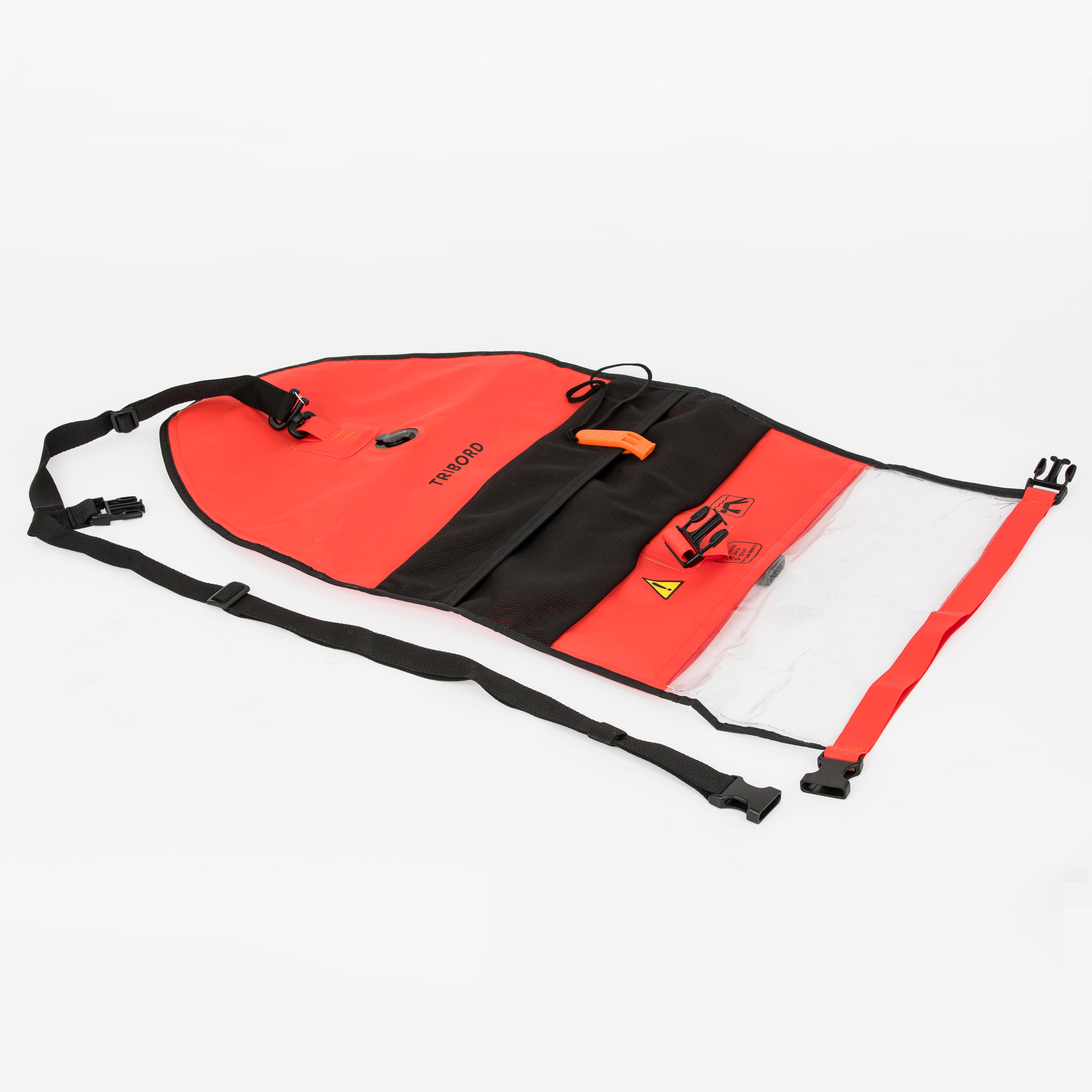 Bouée de nage en eau libre avec compartiment intérieur et filet - OWS 500 orange - NABAIJI