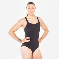 Maillot de bain 1 pièce aquafitness Femme - Elea noir sienna