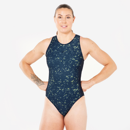 Maillot de bain 1 pièce water-polo Femme - All sand bleu marine