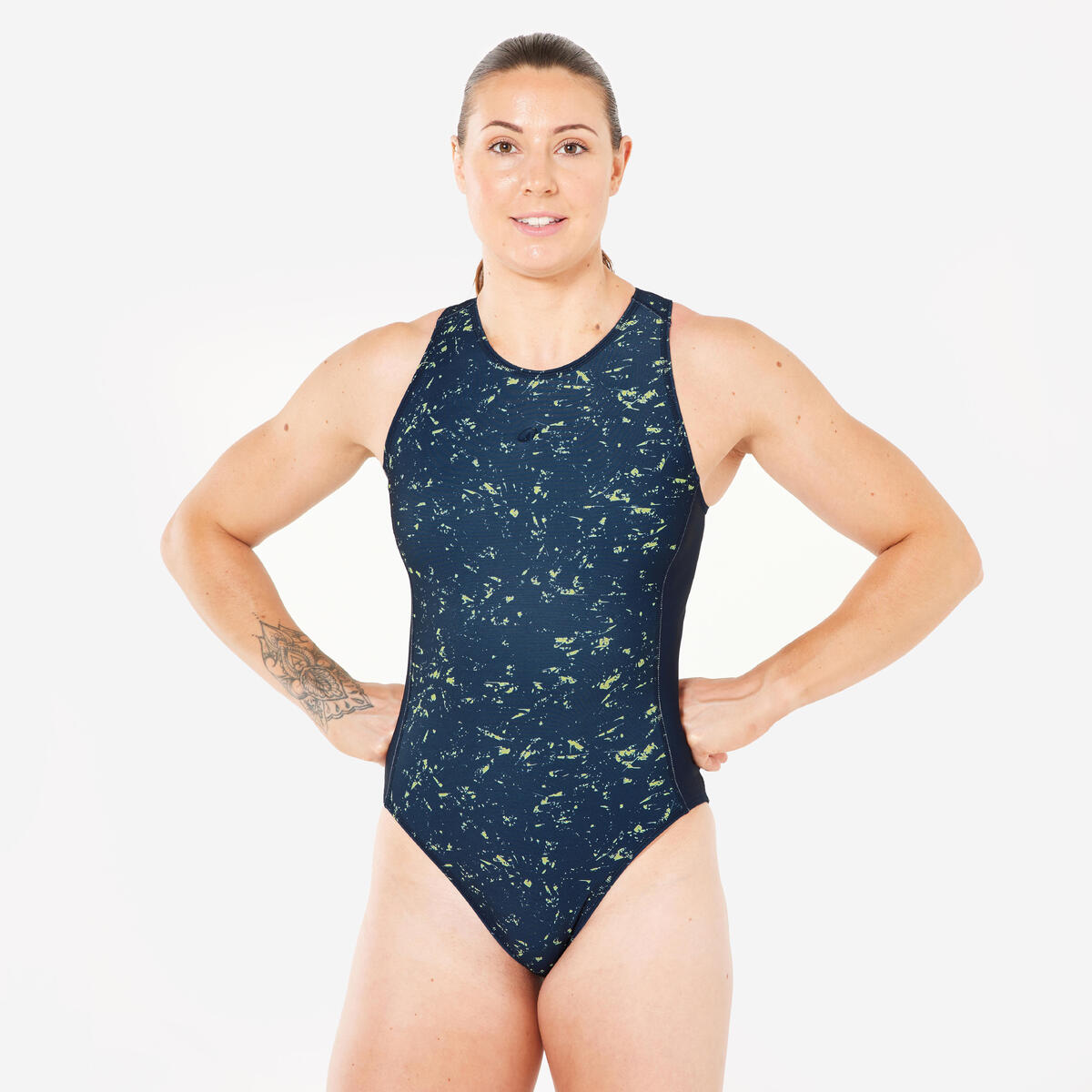 Maillot de bain 1 pièce water-polo Femme - All sand bleu marine