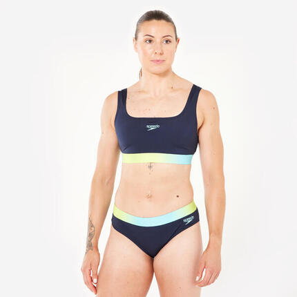 Haut de maillot de bain natation femme speedo bleu jaune