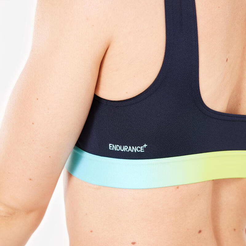 Haut de maillot de bain natation femme speedo bleu jaune