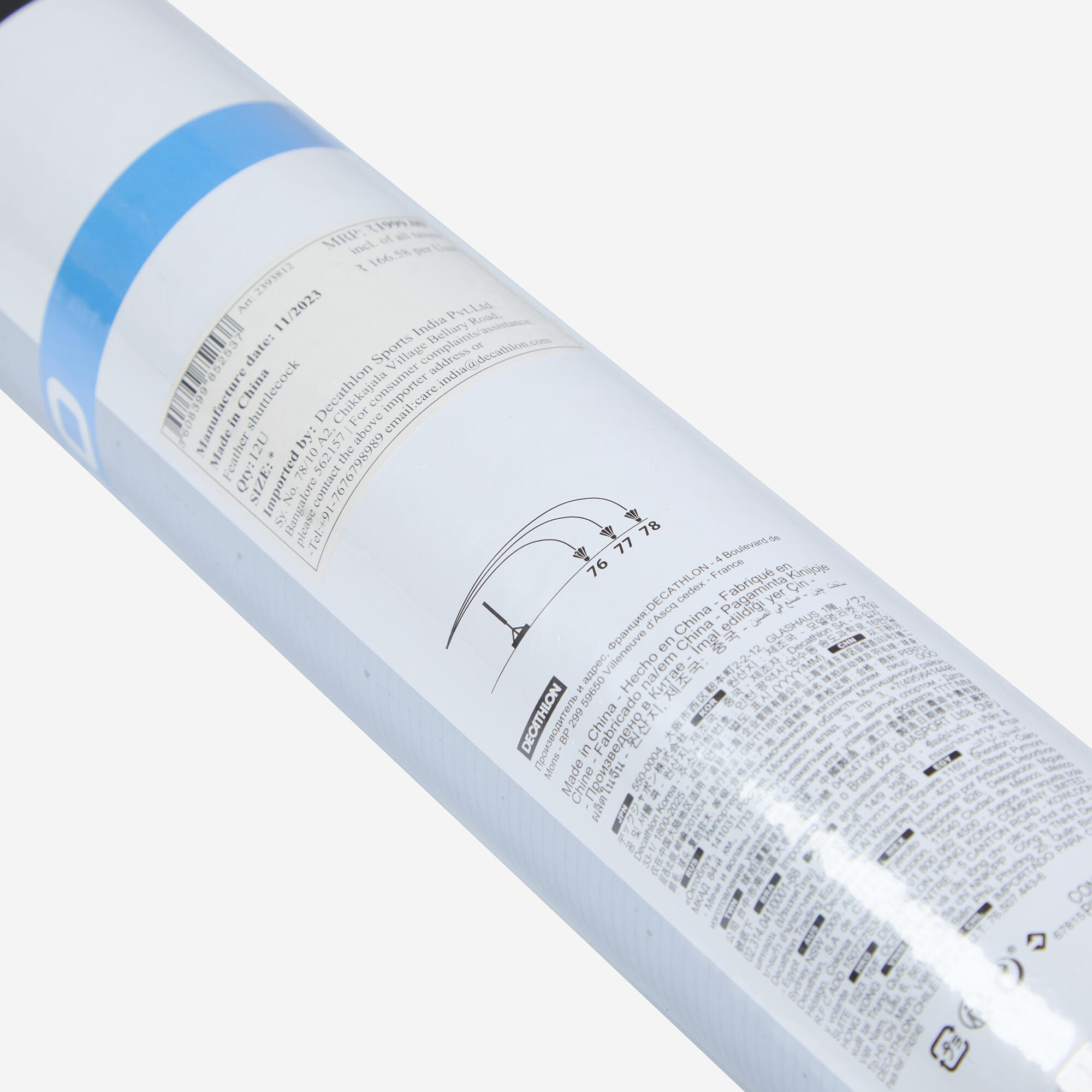 Badminton Feather Shuttlecock 560 Speed 76 x12