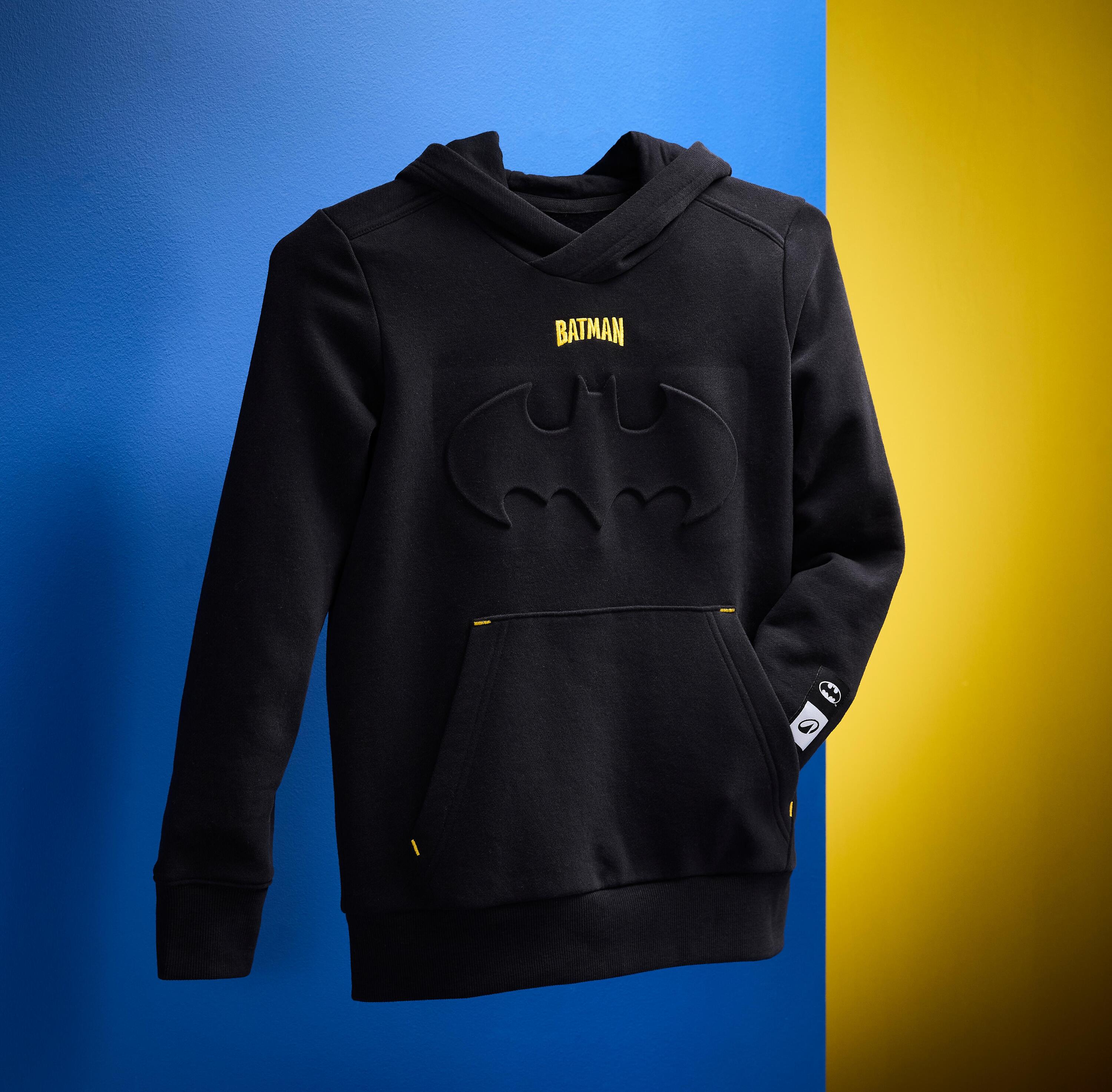 Sudadera Niños Negro Batman Capucha Algodón