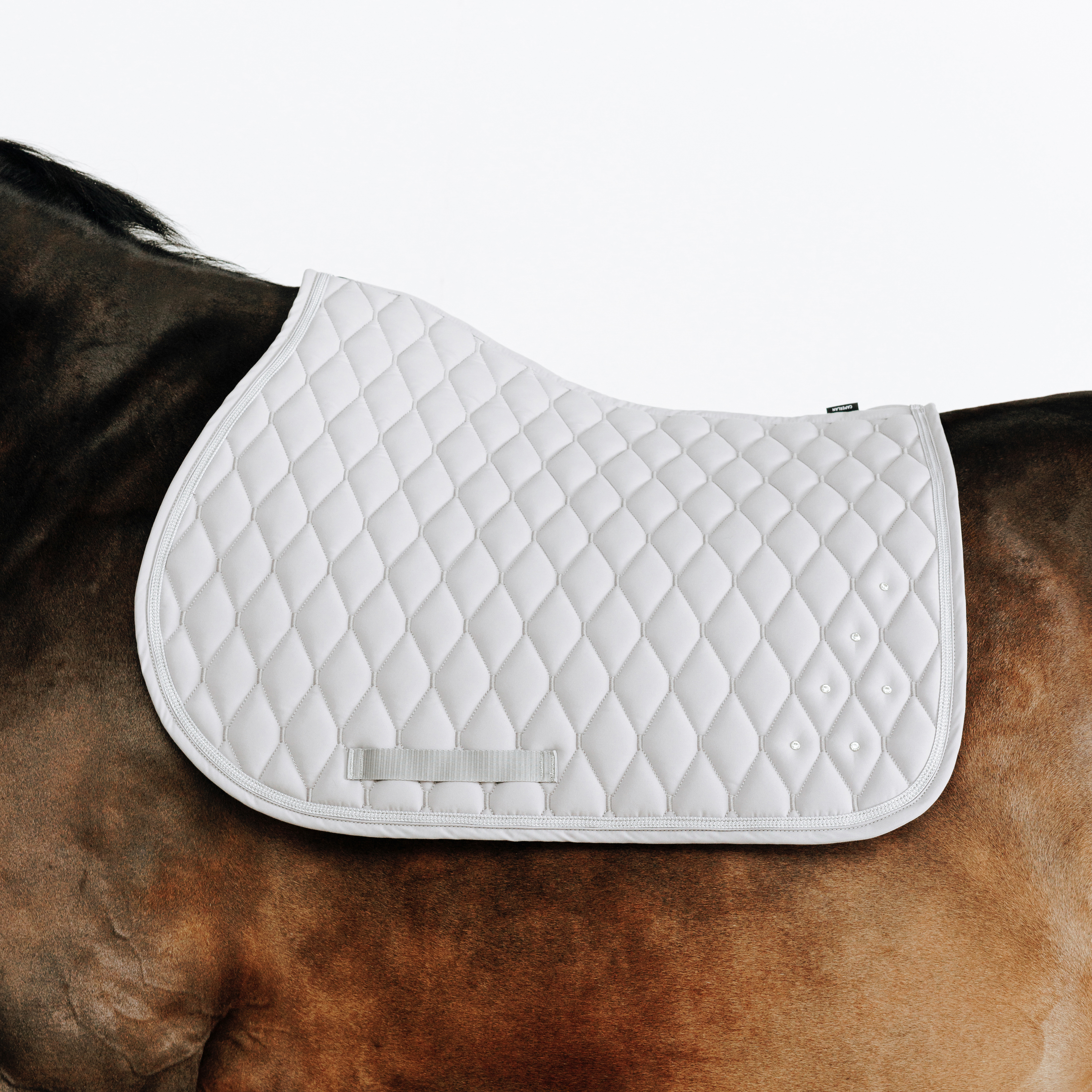 Tapis de selle équitation strass cheval et poney - 500 gris - Equitation - Fouganza- Clubs - Entreprises - Collectivités - Associations