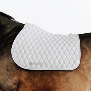 Mantilla Silla Equitación 500 Caballo Poni Gris Con Cristales Brillantes