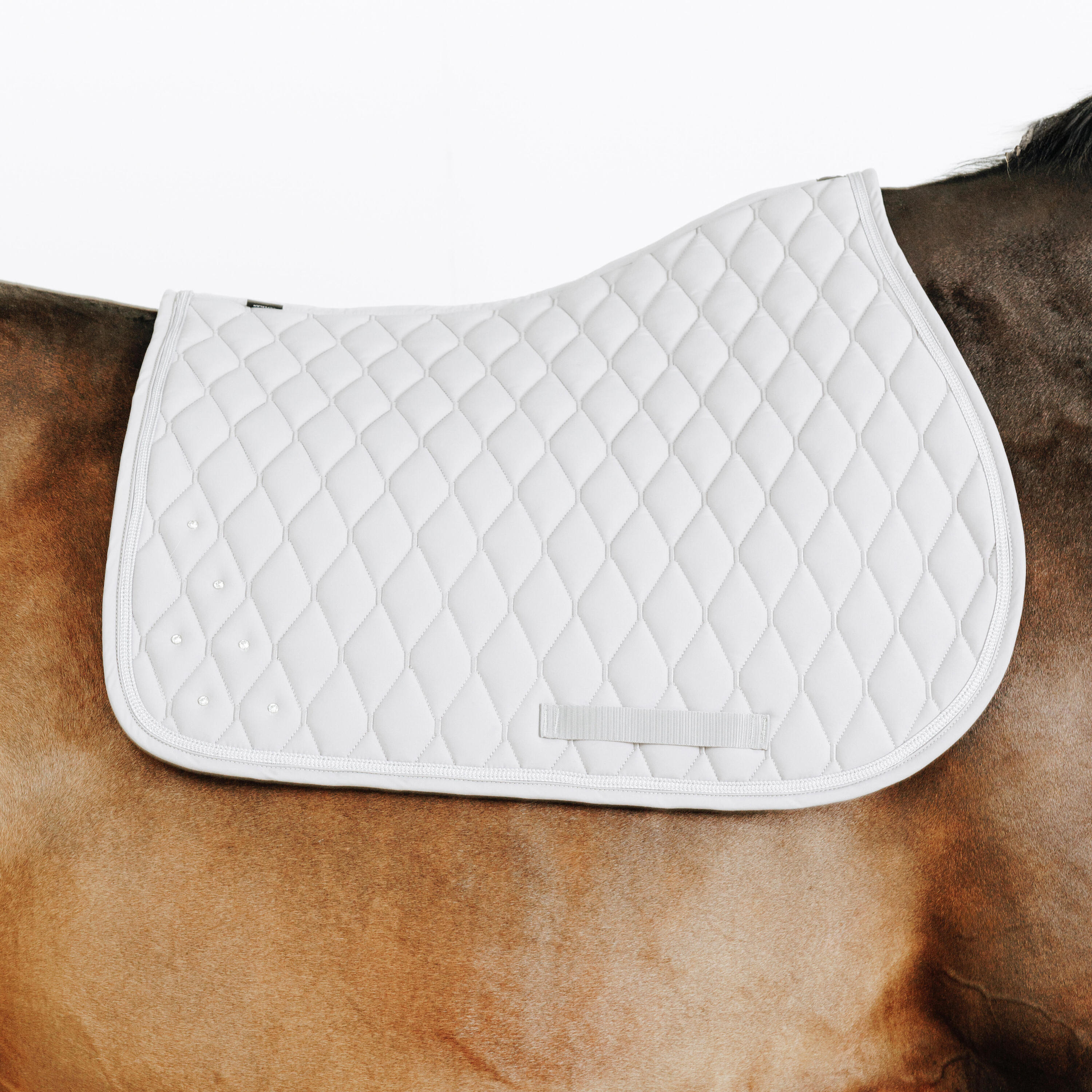 Tapis de selle équitation strass Cheval et Poney - 500 gris 4/4