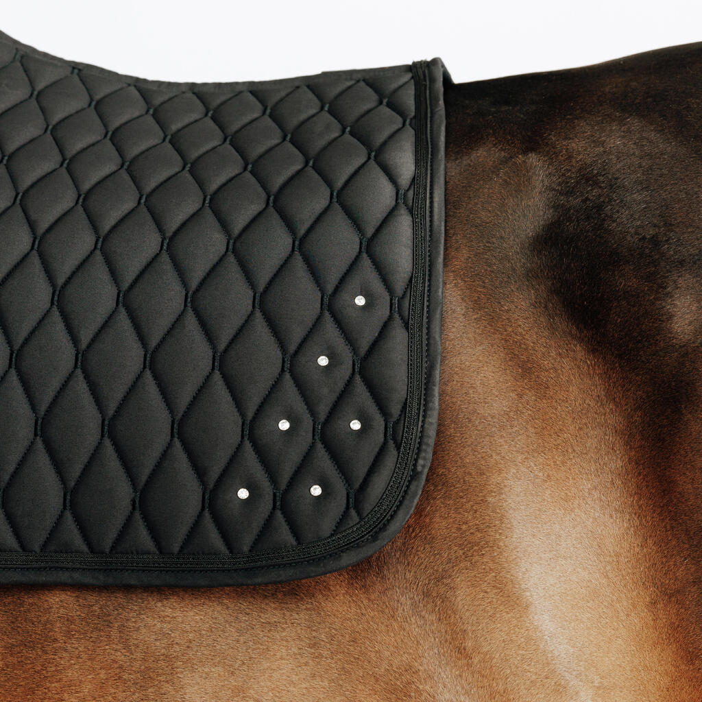 Tapis de selle équitation strass Cheval et Poney - 500 noir