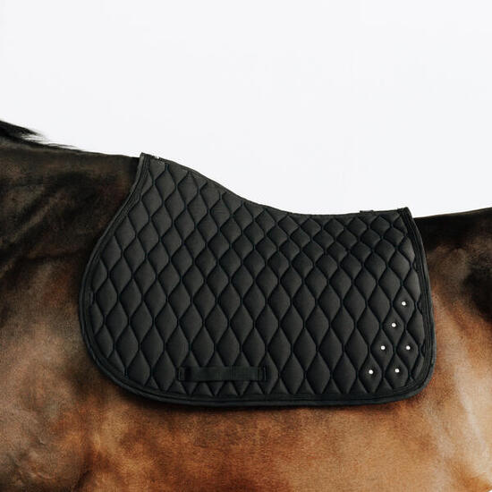 Tapis de selle équitation strass Cheval et Poney - 500 noir
