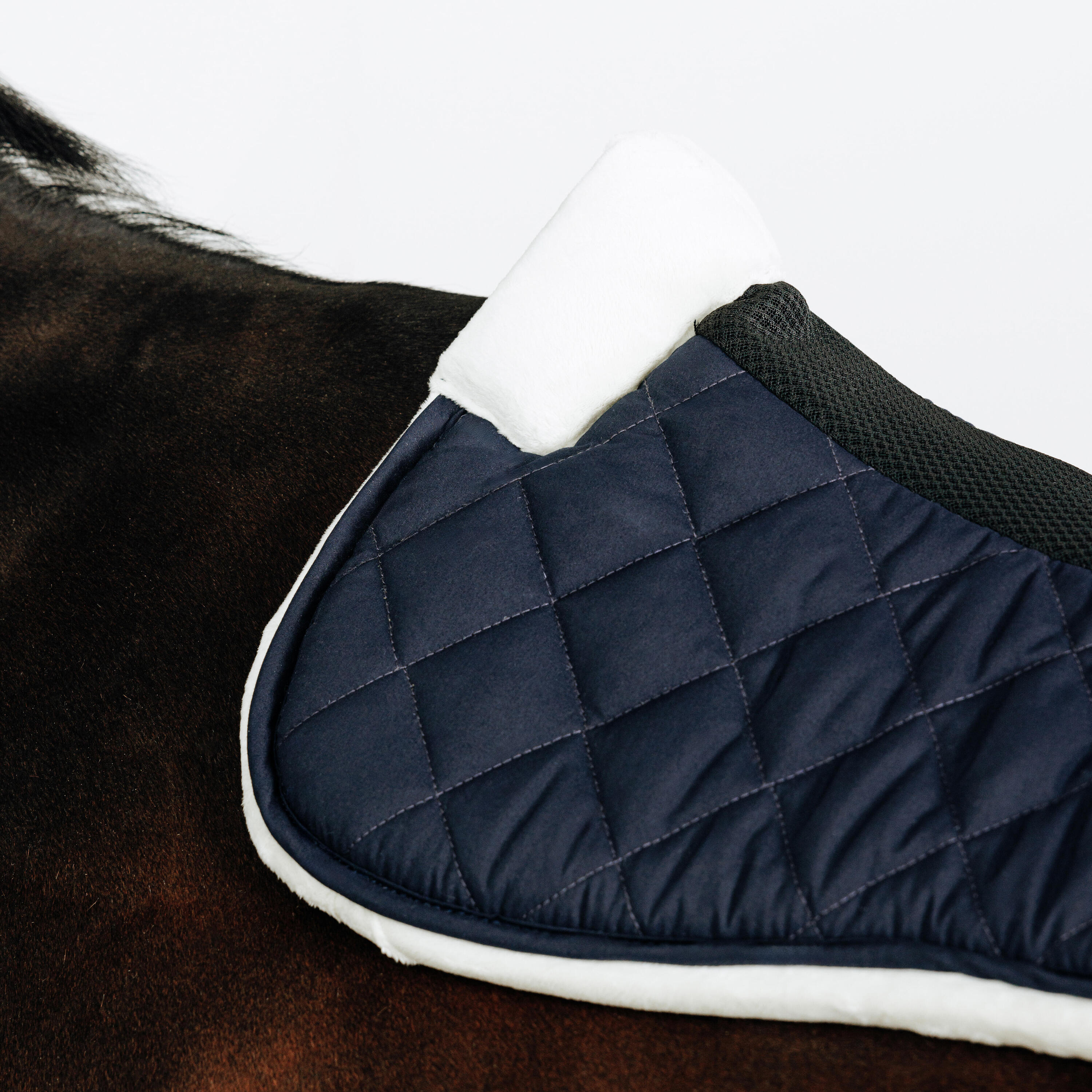 Amortisseur équitation mouton synthétique cheval et poney - 500 marine 3/5