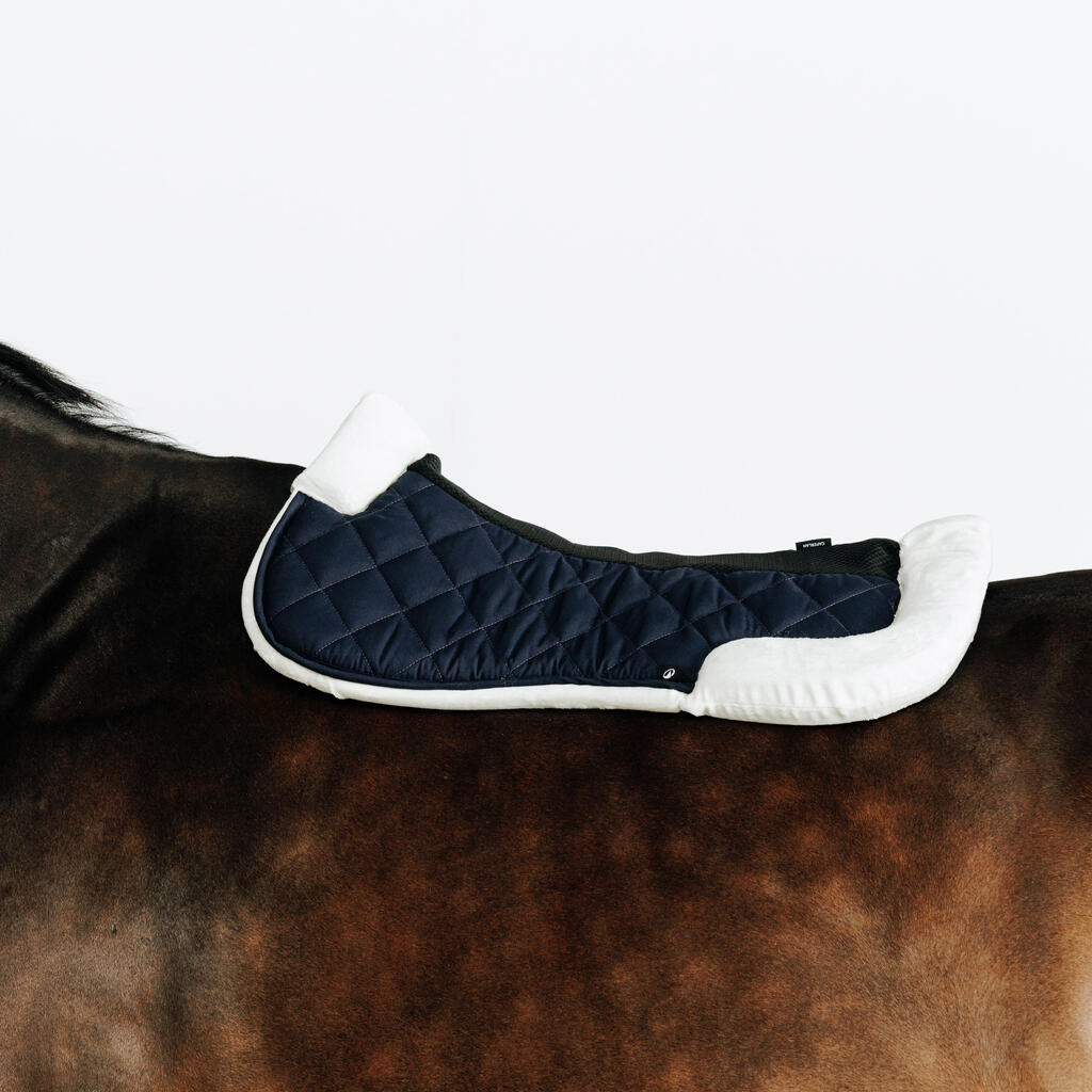 Horse Riding Synthetic Sheepskin Saddle Pad for Horse and Pony 500 - Black