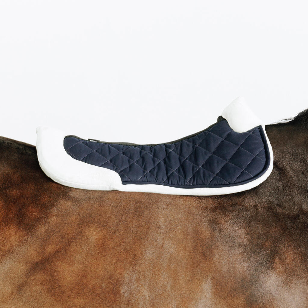 Horse Riding Synthetic Sheepskin Saddle Pad for Horse and Pony 500 - Black