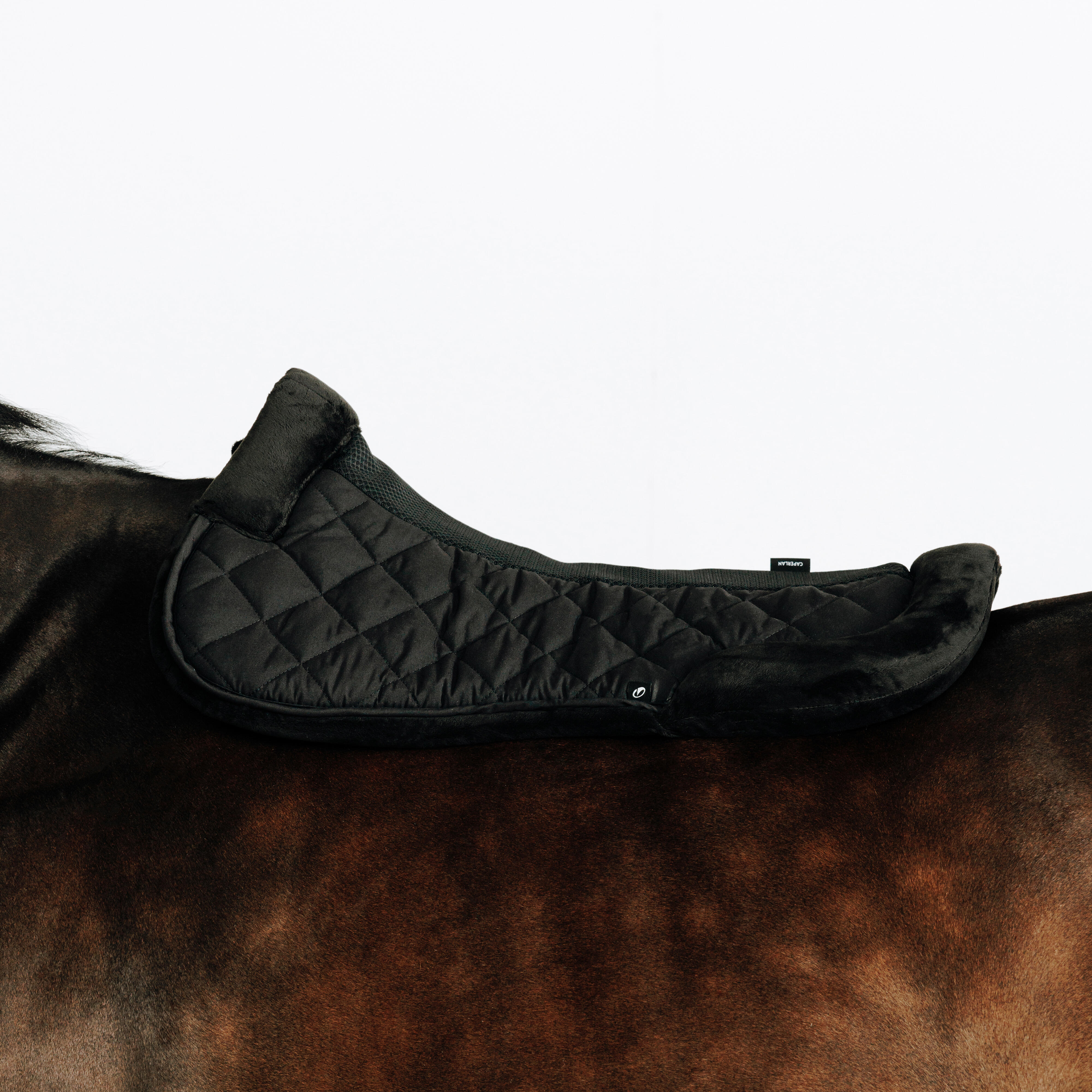 Amortisseur d'équitation pour cheval & poney en mouton synthétique - 500 noir - FOUGANZA