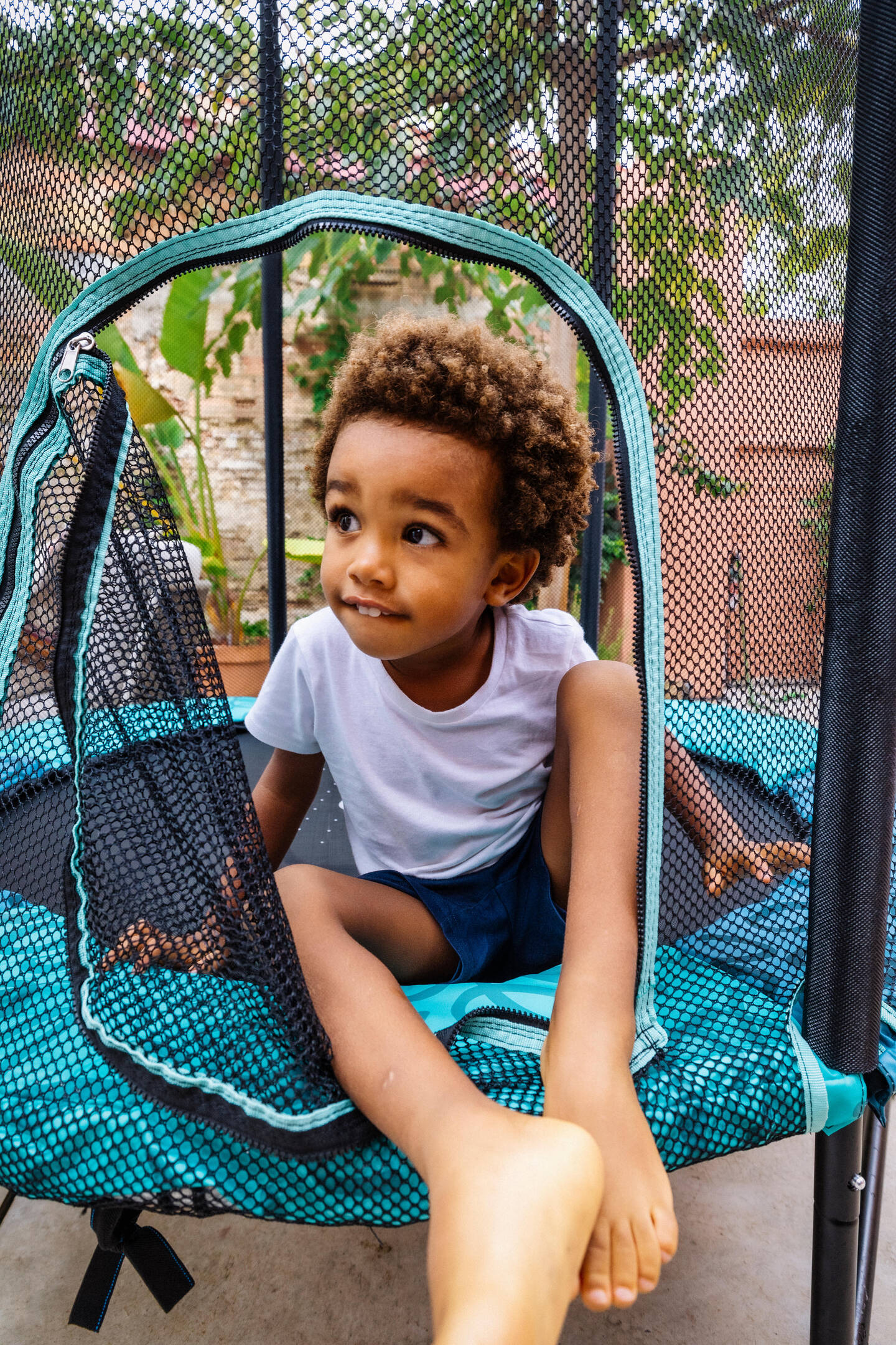 DECATHLON Domyos Trampolin Indoor 140 Image Eingang