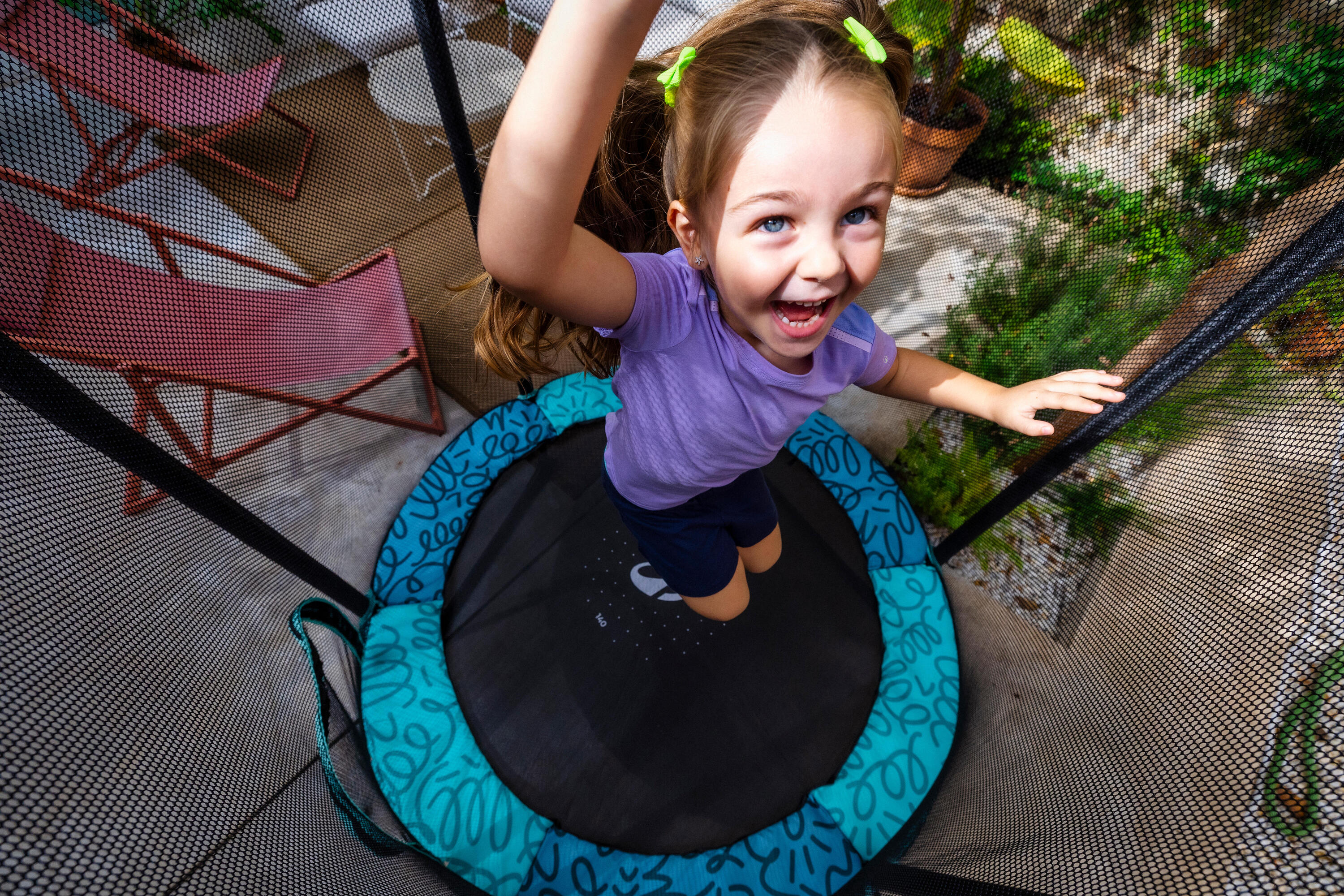 Trampolín interior de 140 cm con red de seguridad 18/23