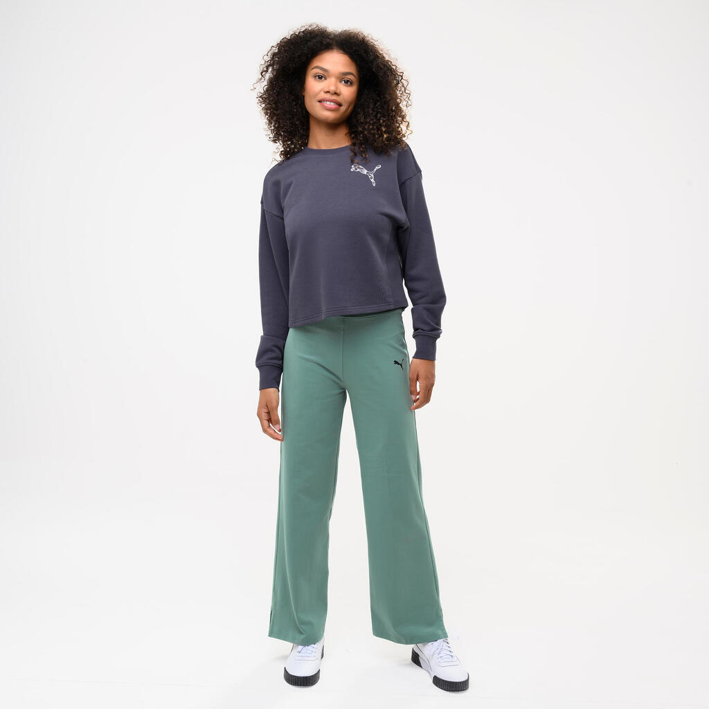 Women's Fitness Straight-Leg Cotton Bottoms - Grey