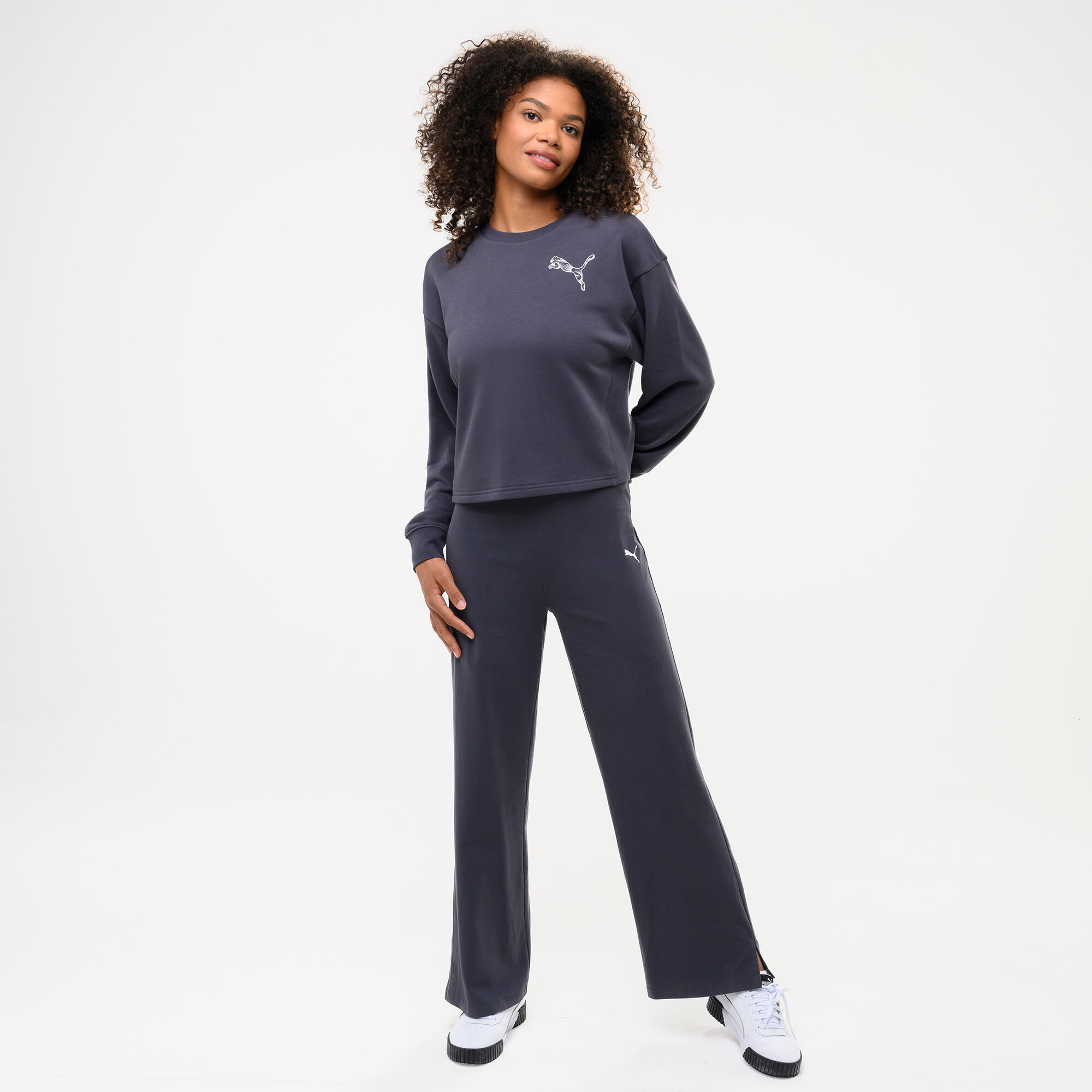 Sweat sans capuche femme, gris foncé 2/4