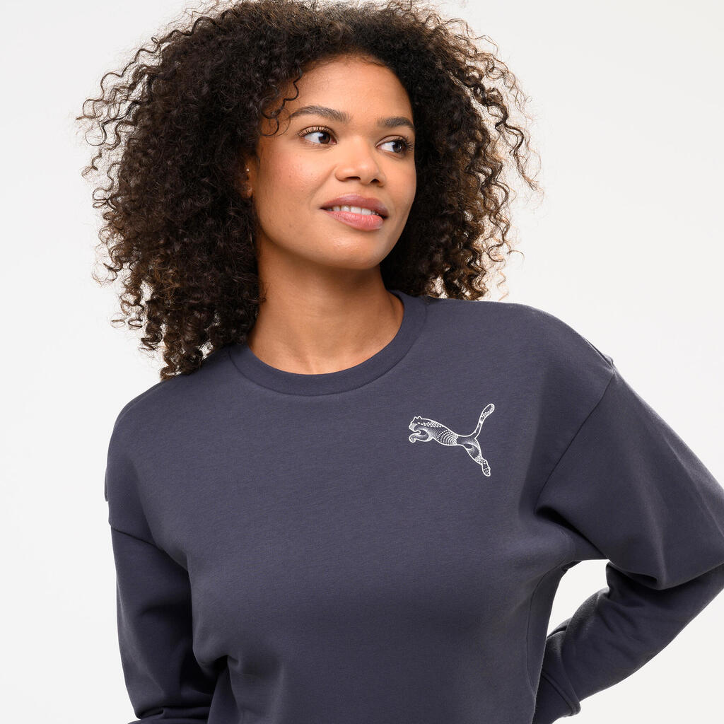 Women's Hoodless Sweatshirt - Dark Grey