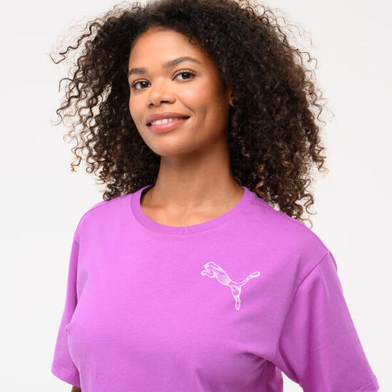 T-shirt Puma donna palestra regular fit cotone rosa
