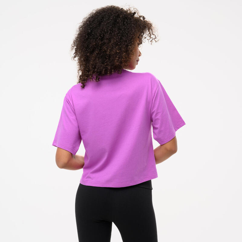 T-shirt en coton court à manches courtes femme rose