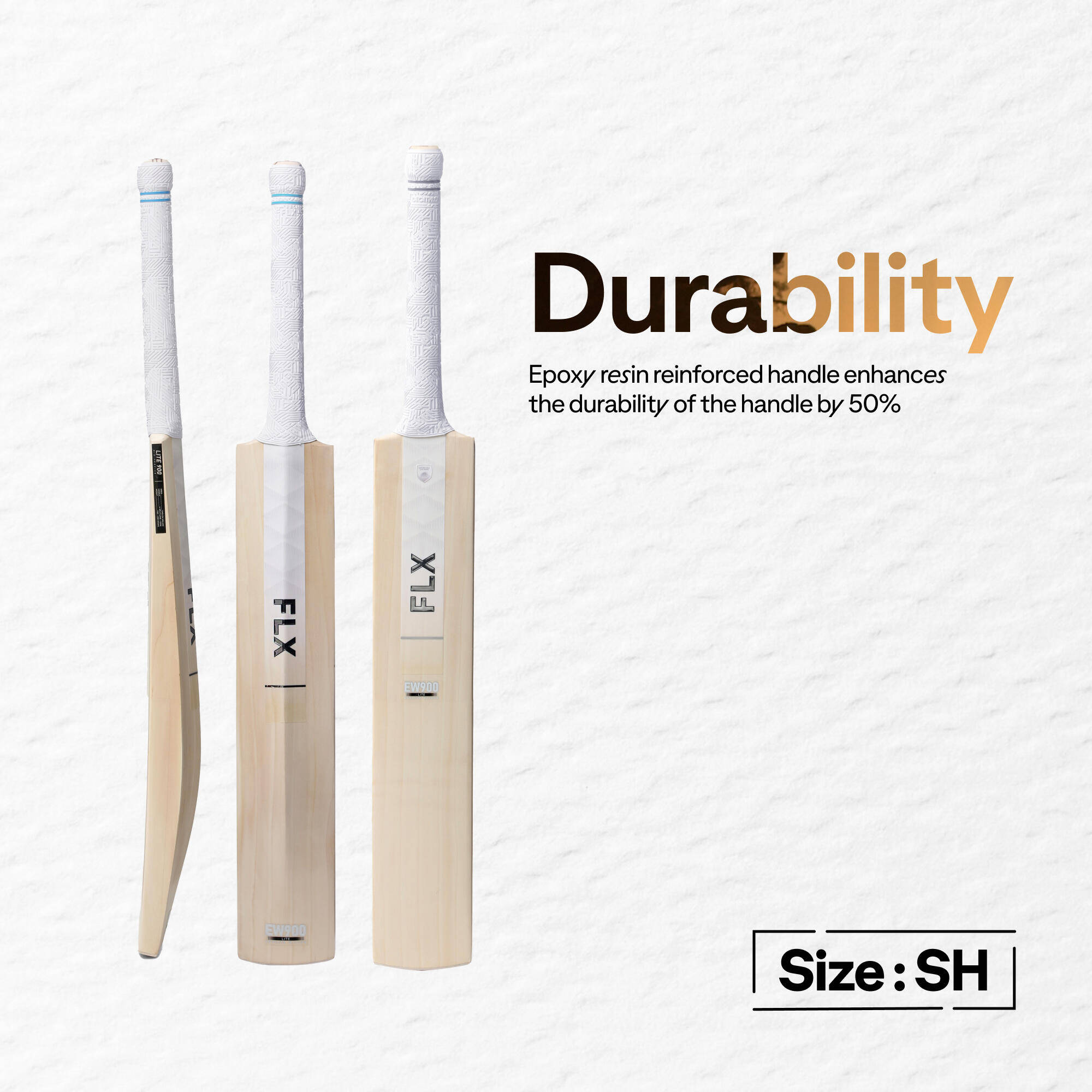 Cricket English Willow Bat SH Grade 3 - White -  2