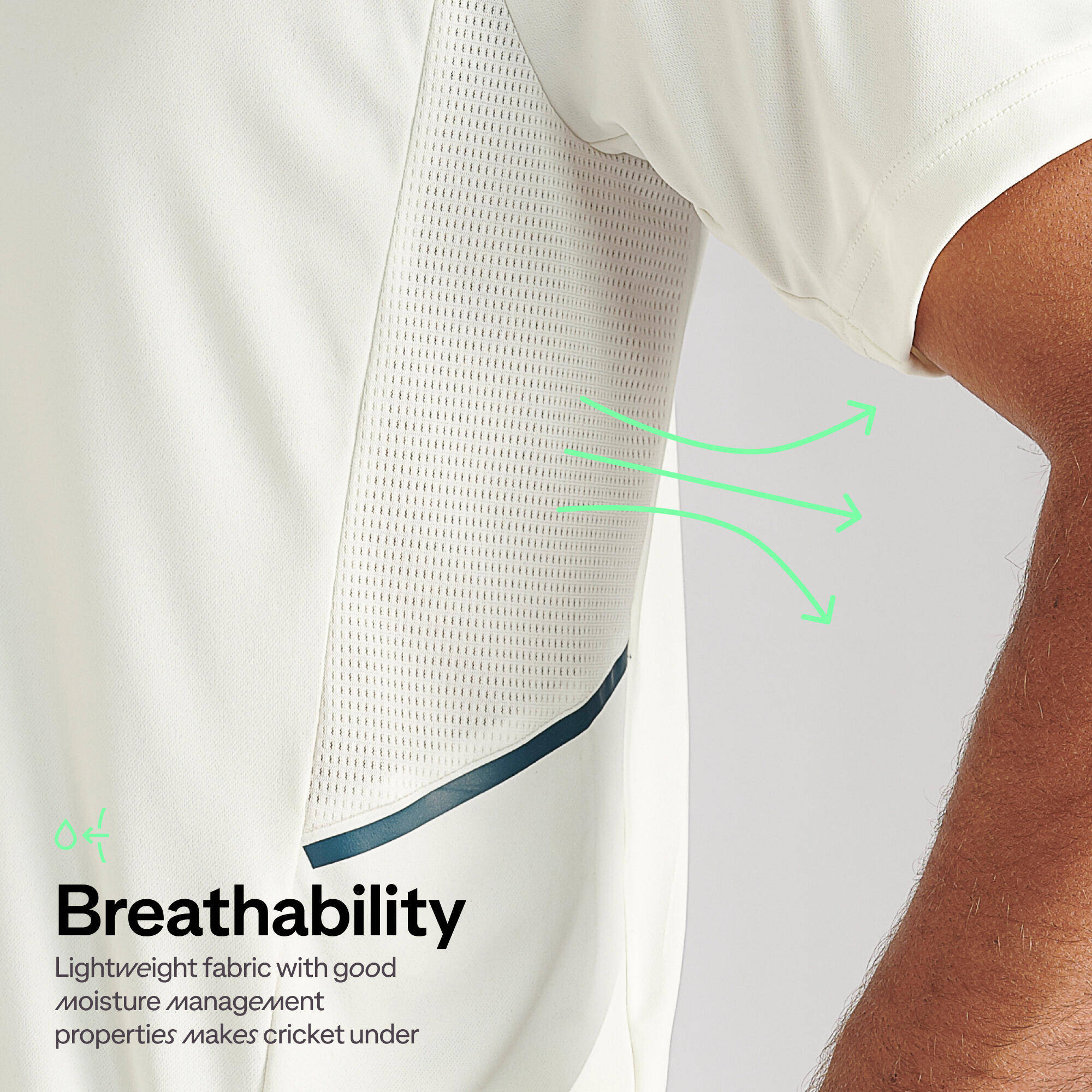 Men Cricket Short Sleeved Polo Tshirt Comfort P500 - White -  4