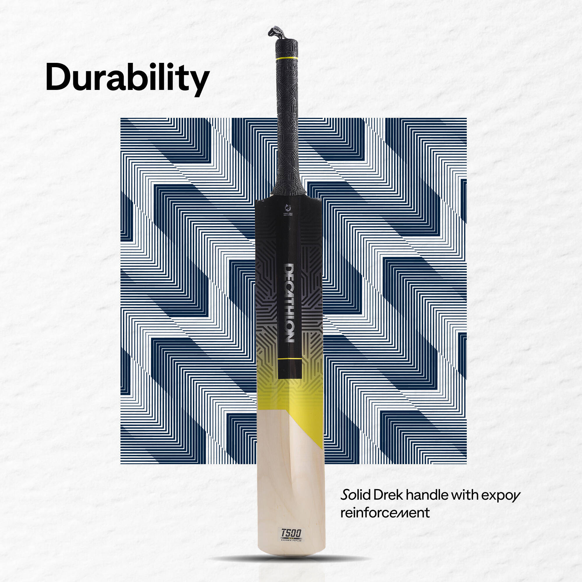 Cricket Bat for Soft & Medium Tennis Ball SH T500 Max - Dark Lime -  3