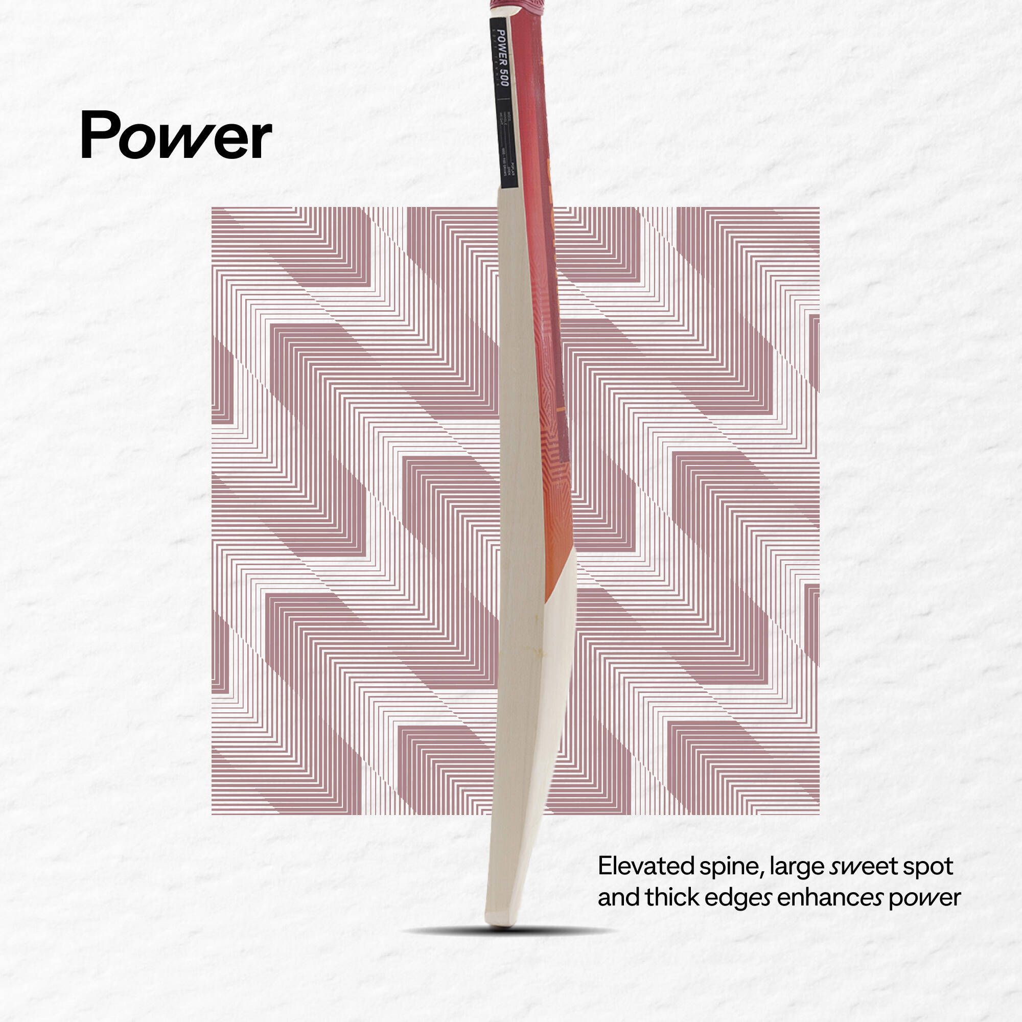 Cricket Bat for Soft & Medium Tennis Ball T500 Power - Red -  4