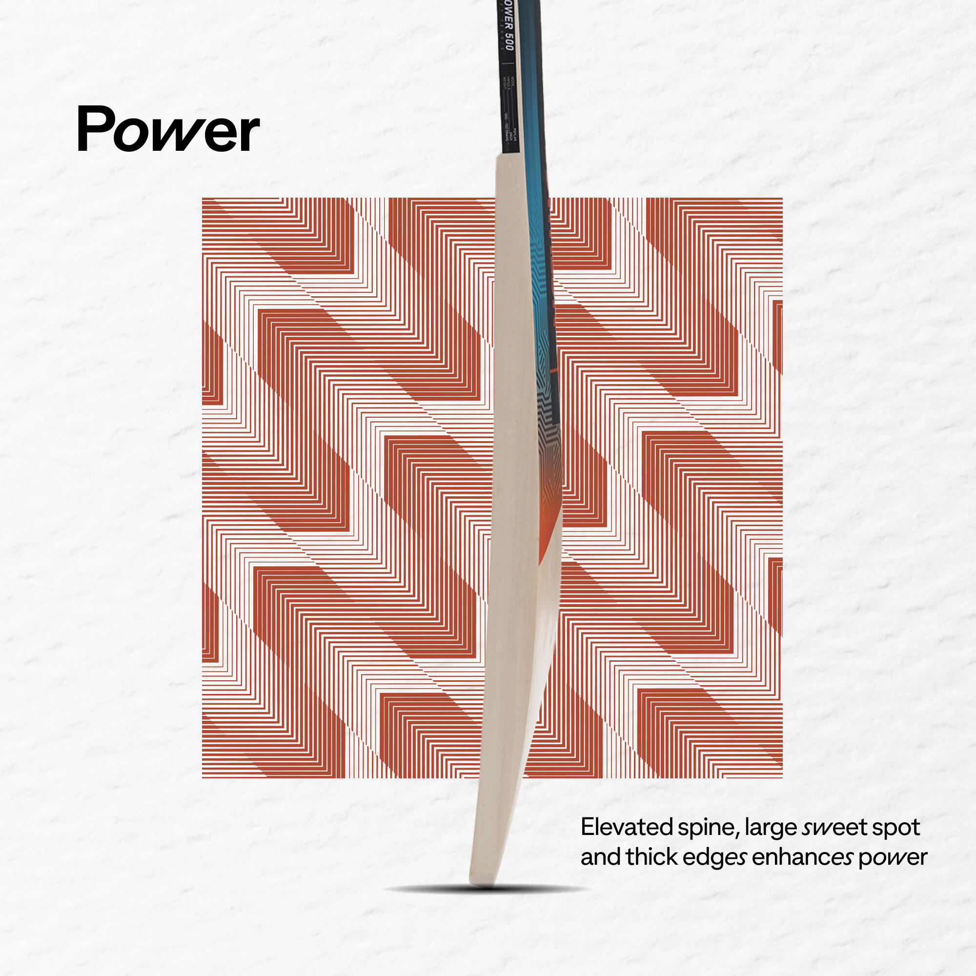 Cricket Bat for Soft & Medium Tennis Ball T500 Power - Blue