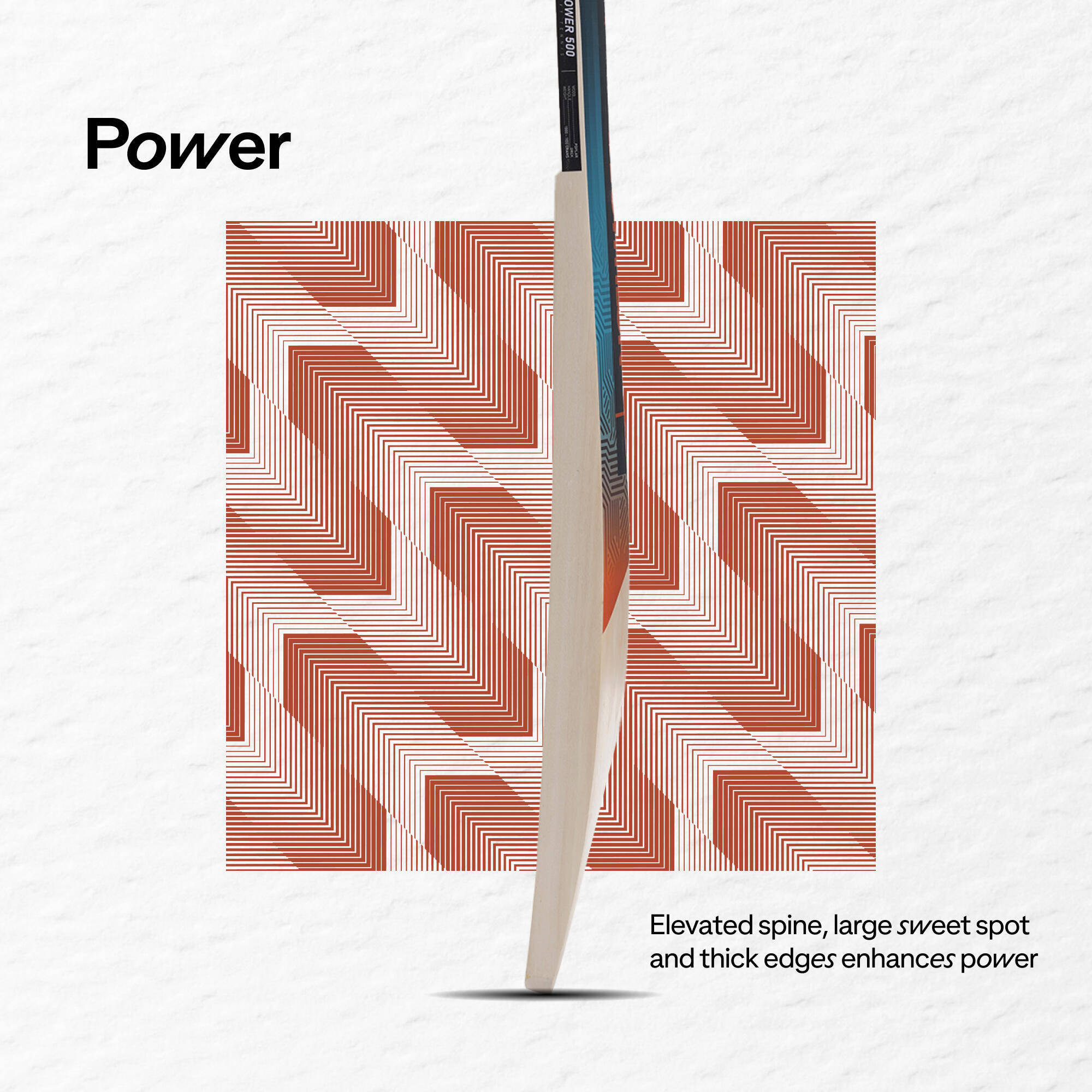 Cricket Bat for Soft & Medium Tennis Ball T500 Power - Blue -  4