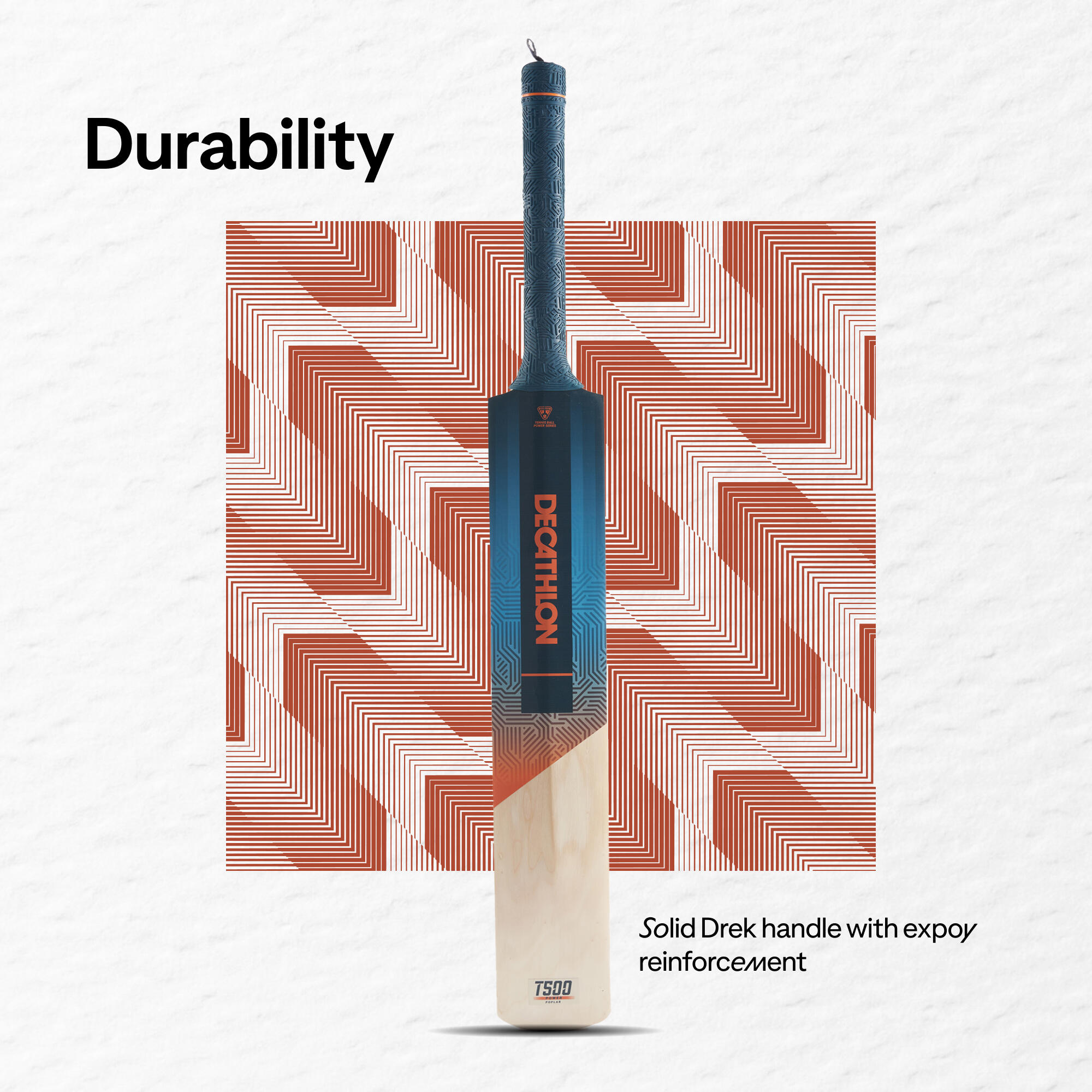 Cricket Bat for Soft & Medium Tennis Ball T500 Power - Blue