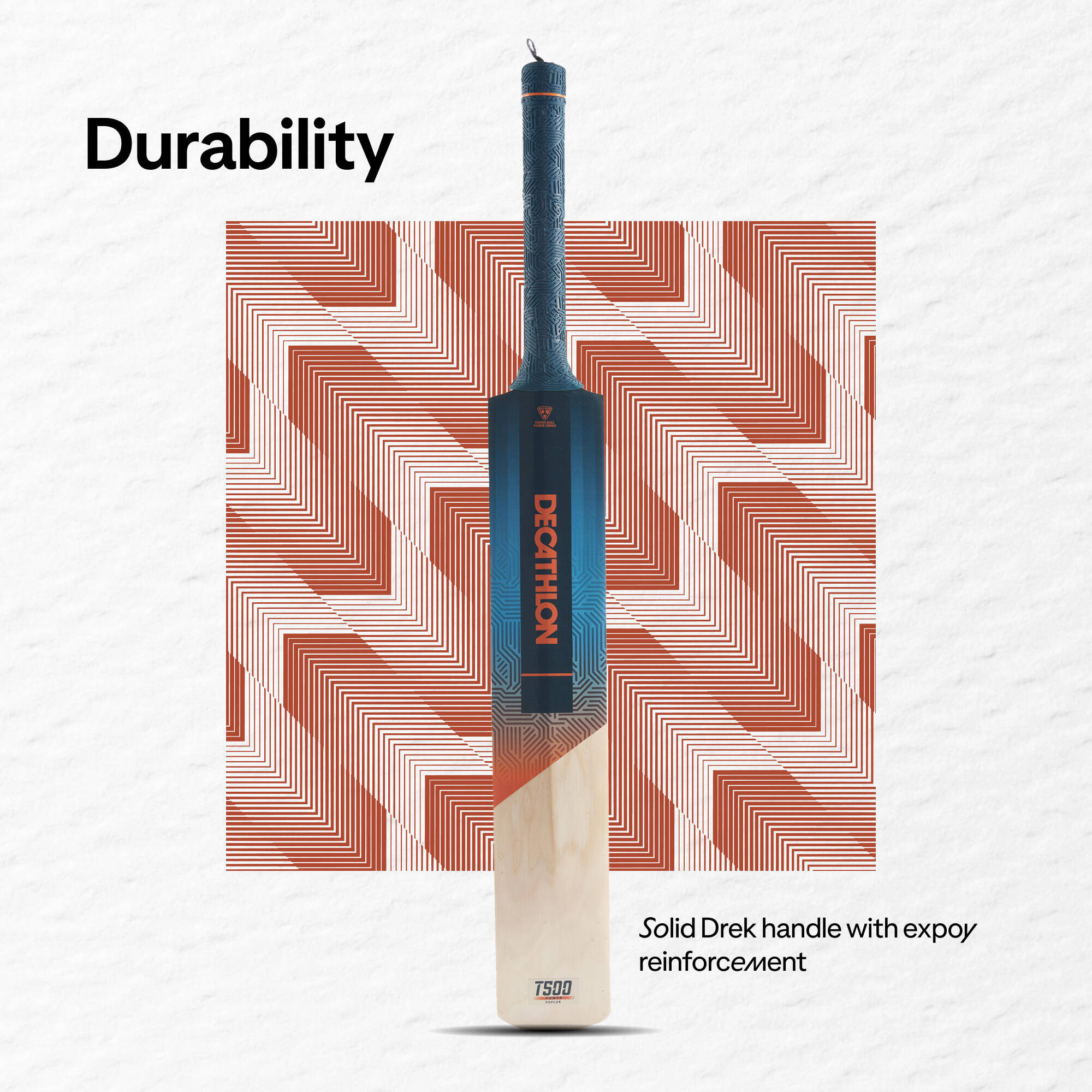 Cricket Bat for Soft & Medium Tennis Ball T500 Power - Blue -  3