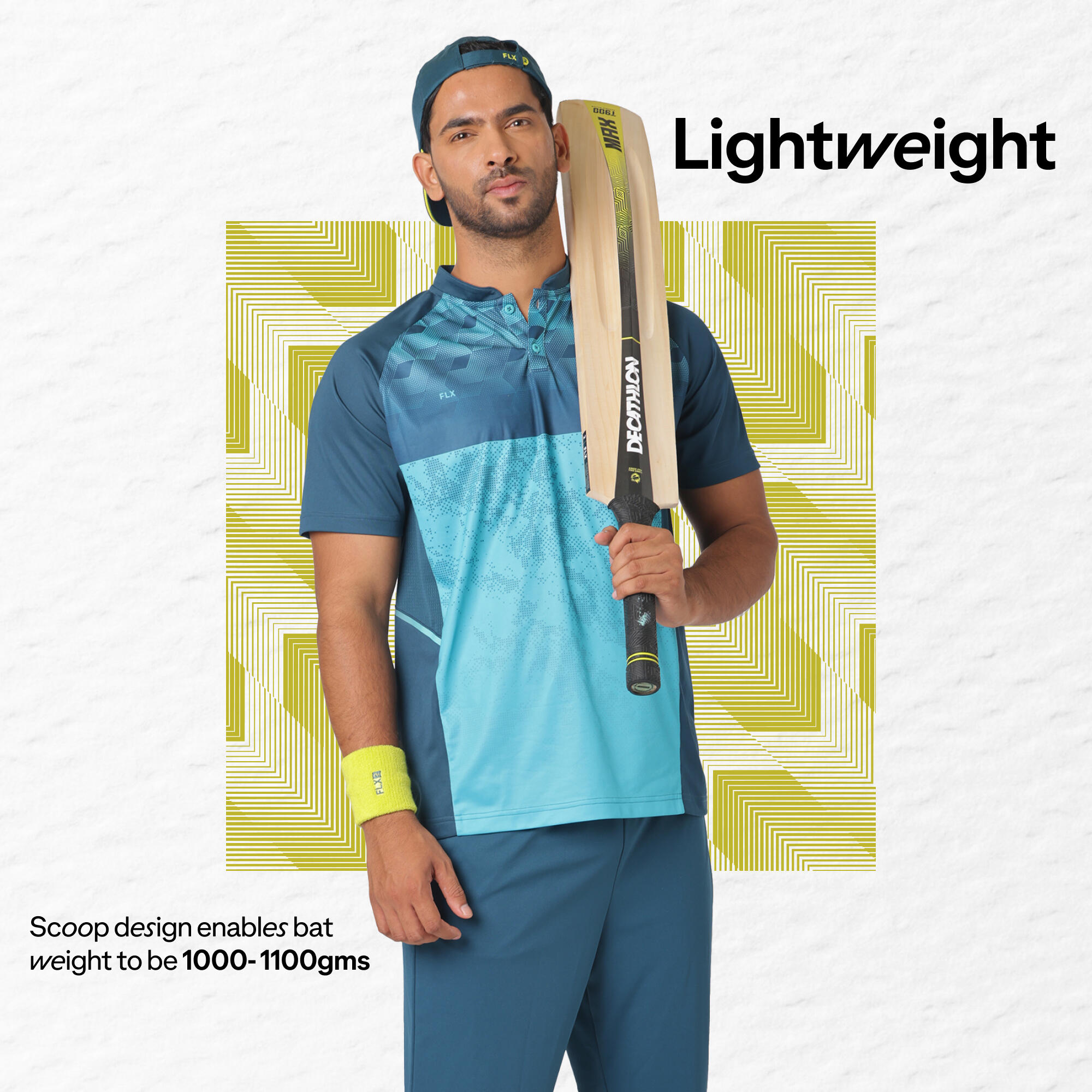 Cricket Bat for Hard Tennis Ball XH T900 Max - Lime