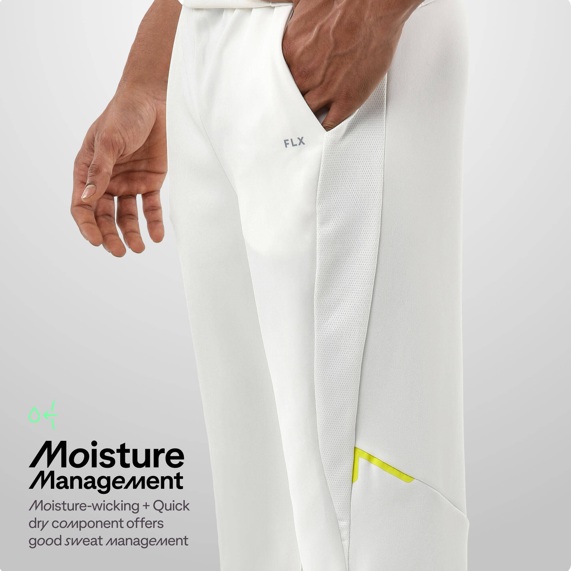 Men's Cricket Abrasion Resistant Trackpants TS 900 DRB White -  5