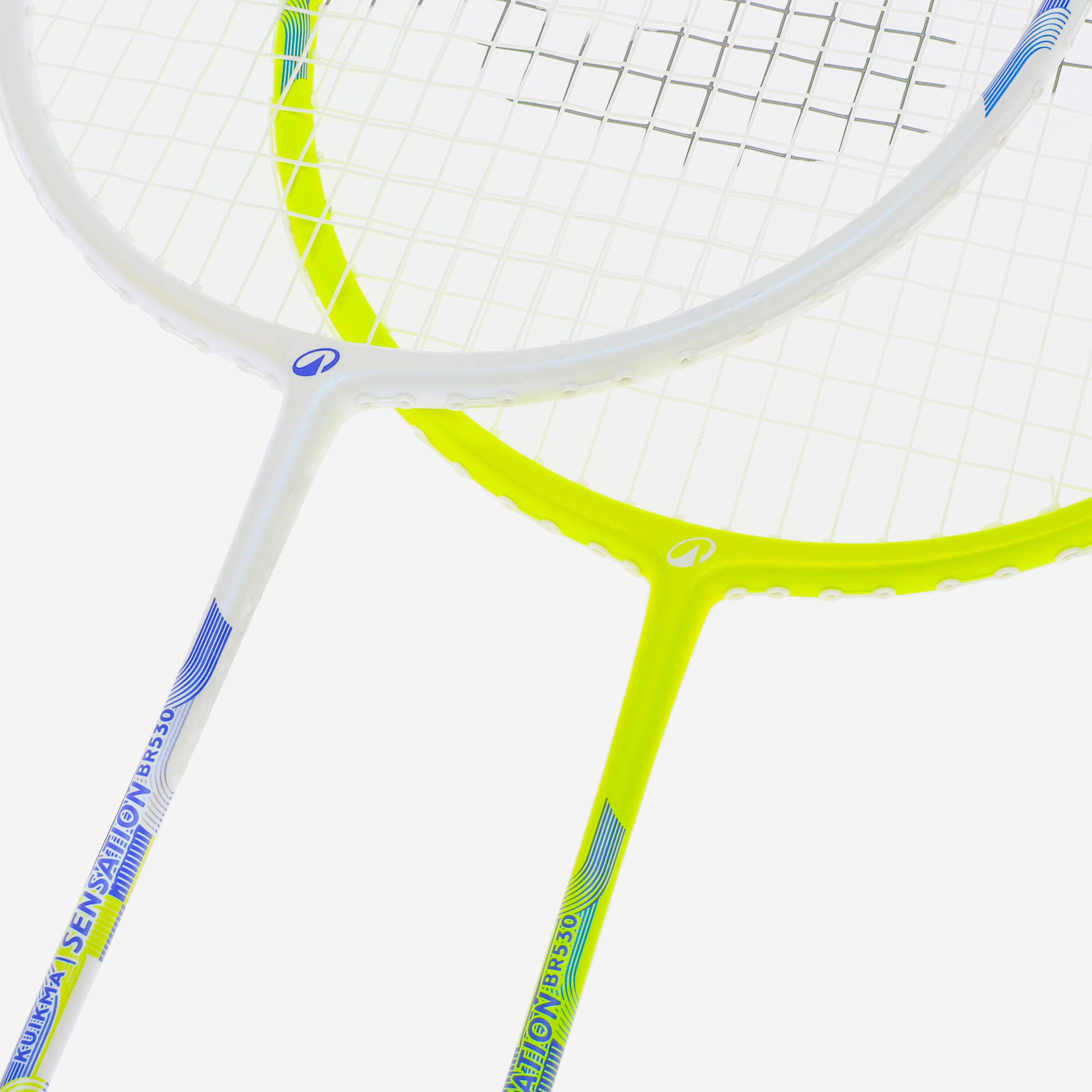 ADULT BADMINTON RACKET BR 530 SET COUPLE WHITE LIME -  3