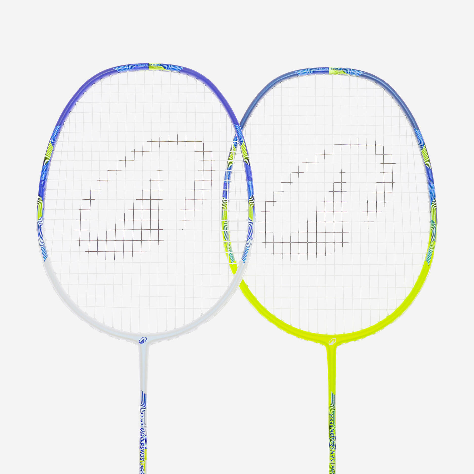 ADULT BADMINTON RACKET BR 530 SET COUPLE WHITE LIME