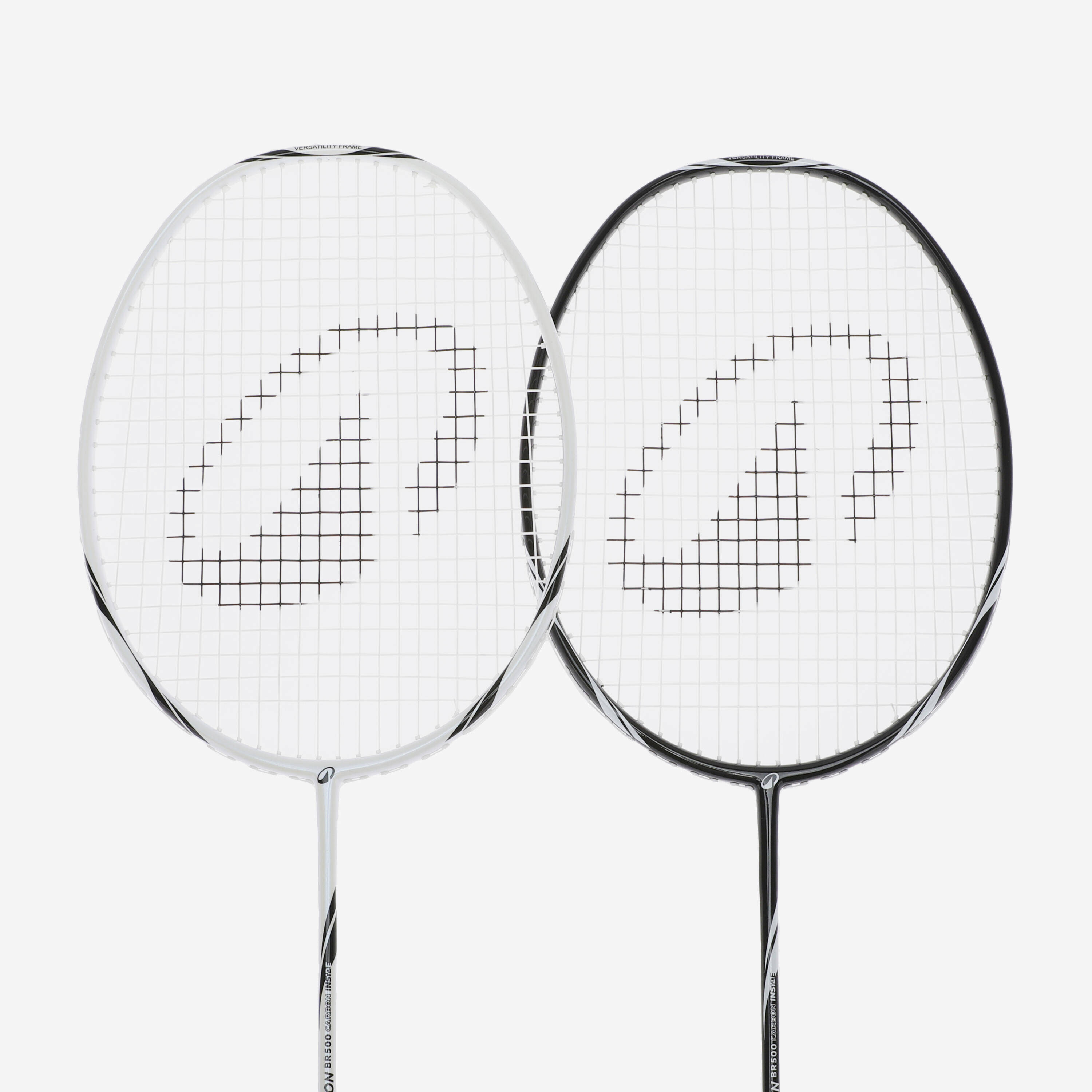 ADULT BADMINTON RACKET BR SENSATION 500 SET BLACK WHITE -  2