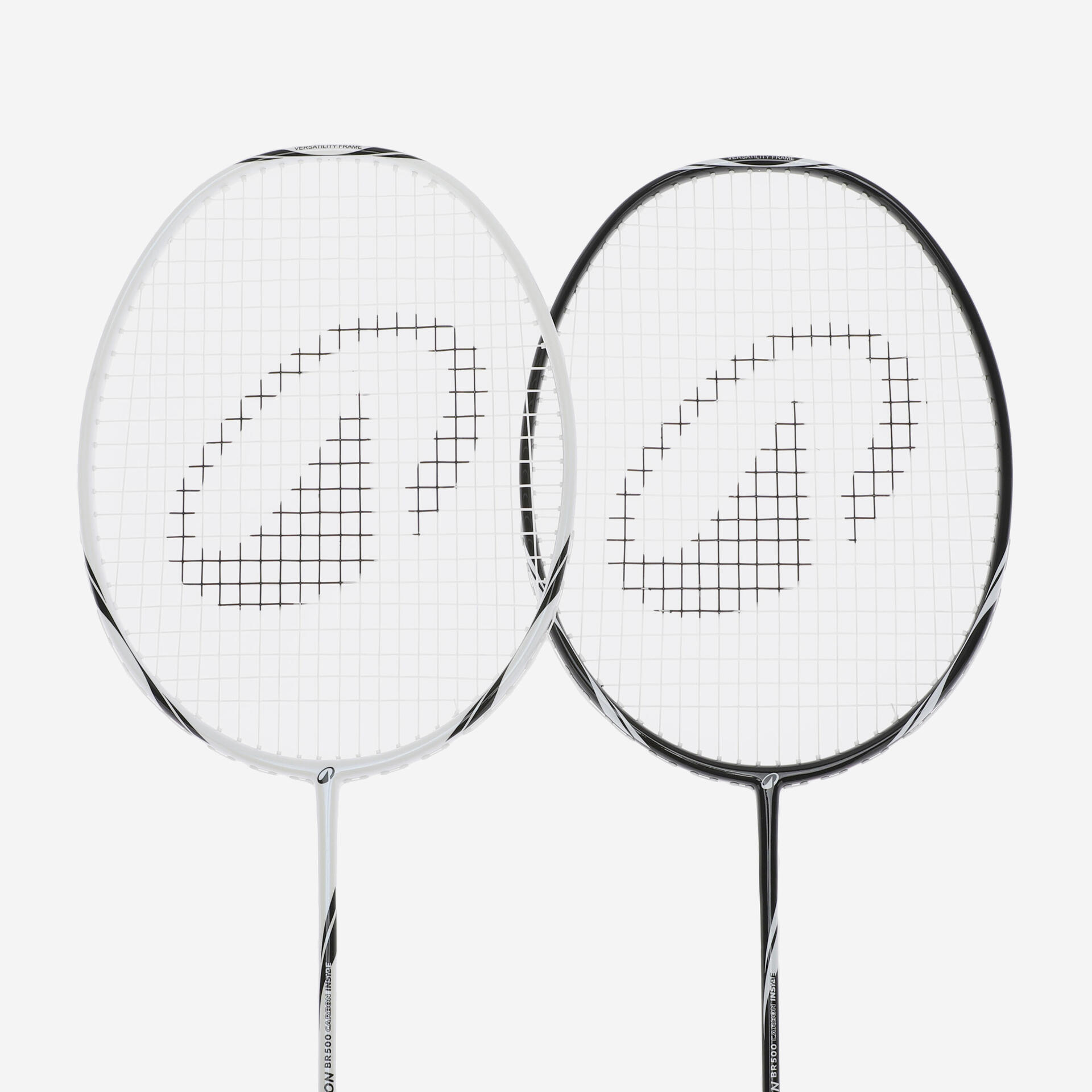 ADULT BADMINTON RACKET BR SENSATION 500 SET BLACK WHITE