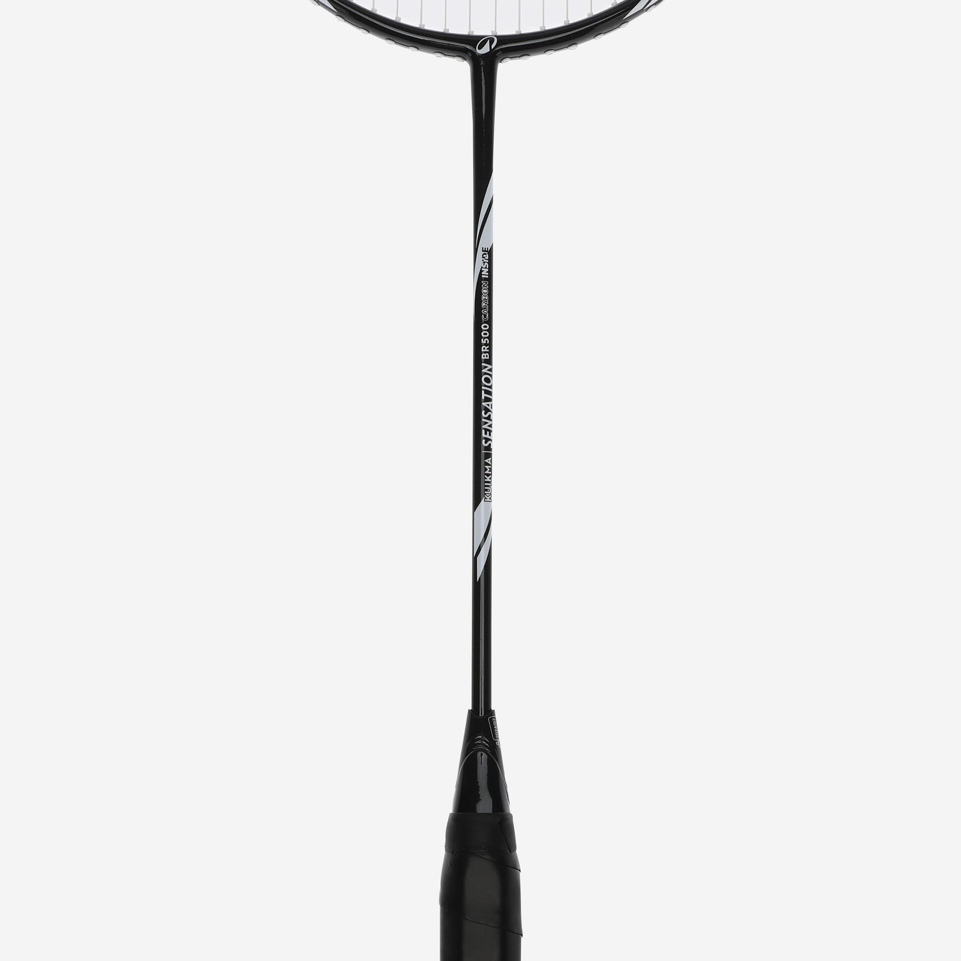 Badminton Racket Blk Wht ADULT BADMINTON RACKET BR SENSATION 500 SET BLACK WHITE