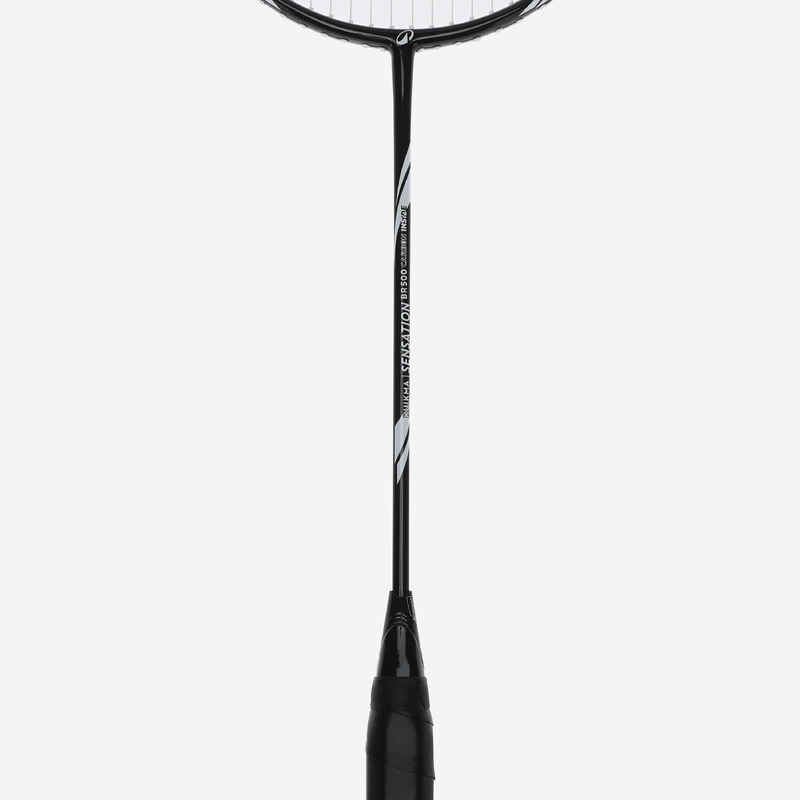 ADULT BADMINTON RACKET BR SENSATION 500 SET BLACK WHITE - Decathlon