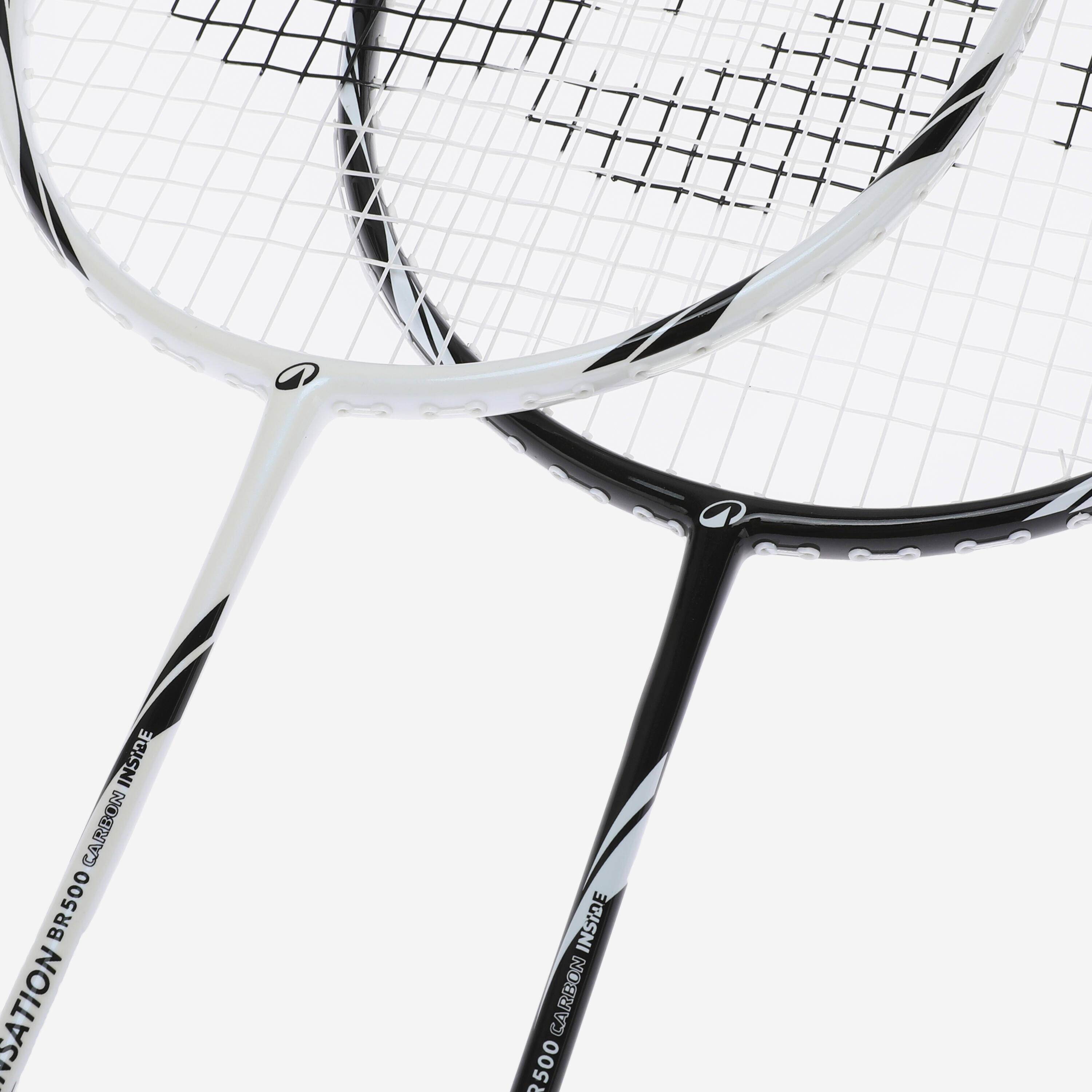 ADULT BADMINTON RACKET BR SENSATION 500 SET BLACK WHITE -  3