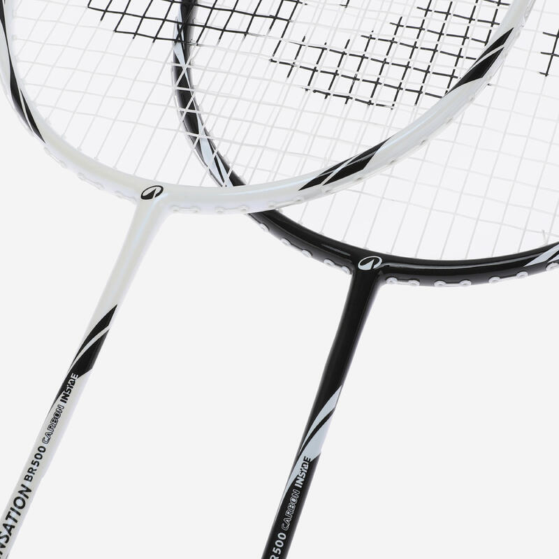 Set de rachete de de badminton Adulți BR Sensation 500 - Negru/Alb