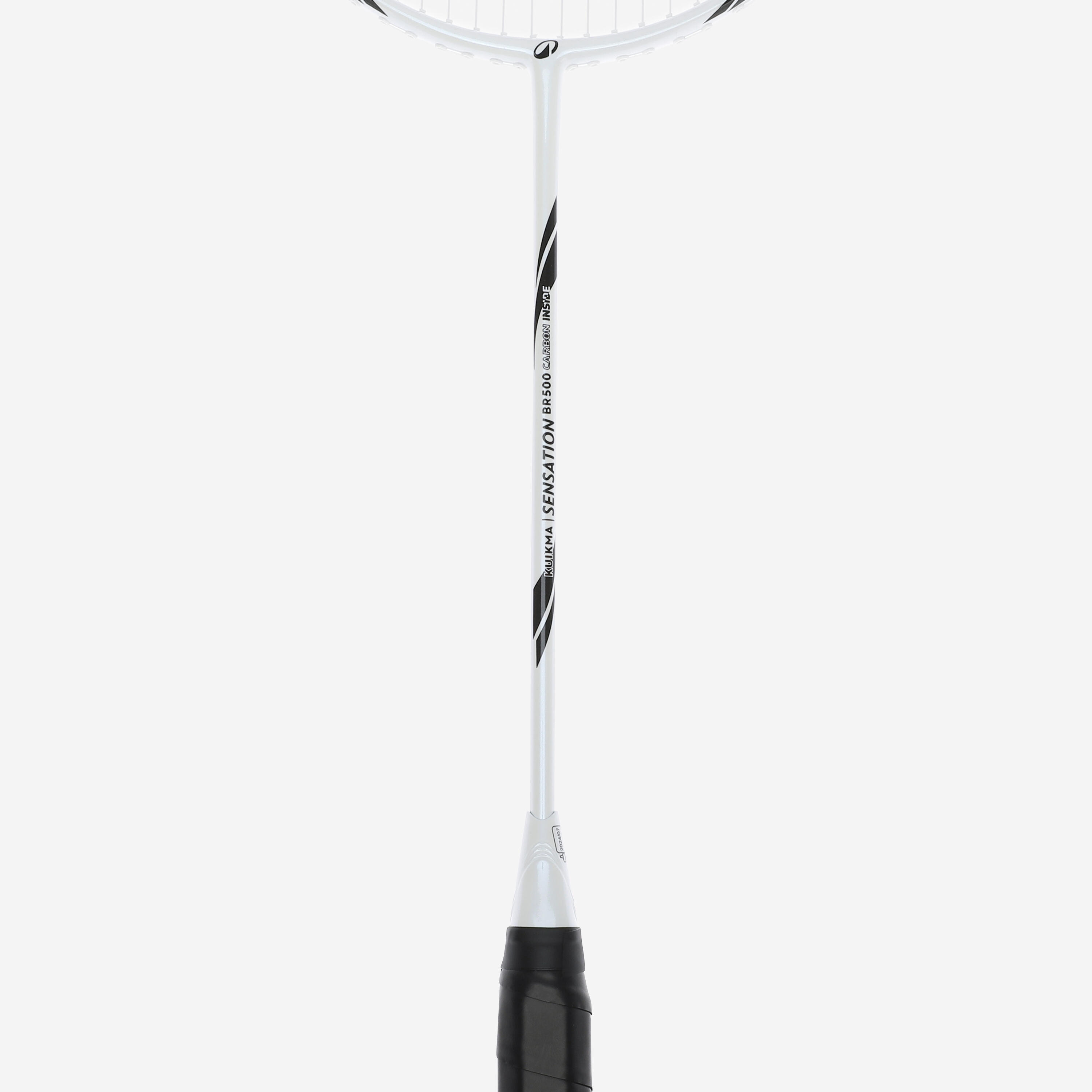 Badminton Racket Set 2 Rackets - Sensation 500 Black White - PERFLY
