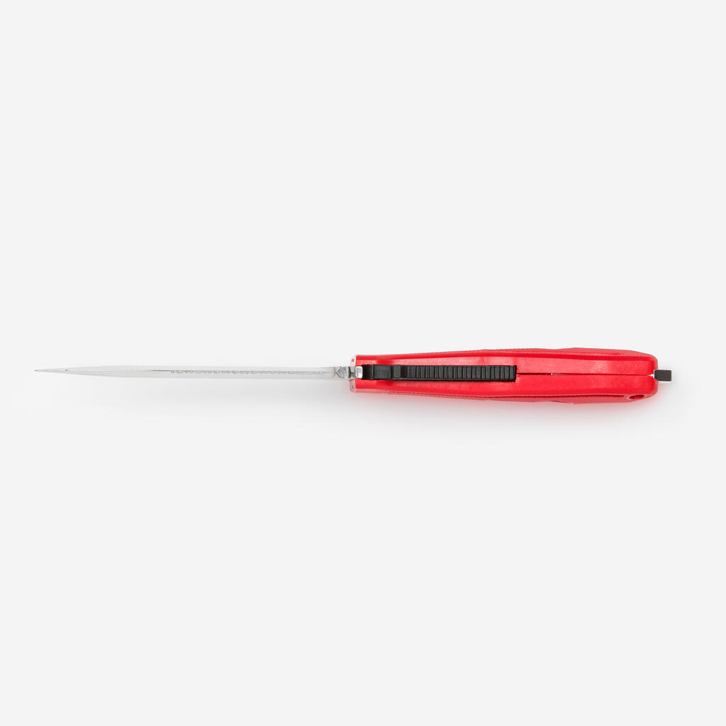 Spearfishing and diving knife with shaft extractor - Cressi Lizard red