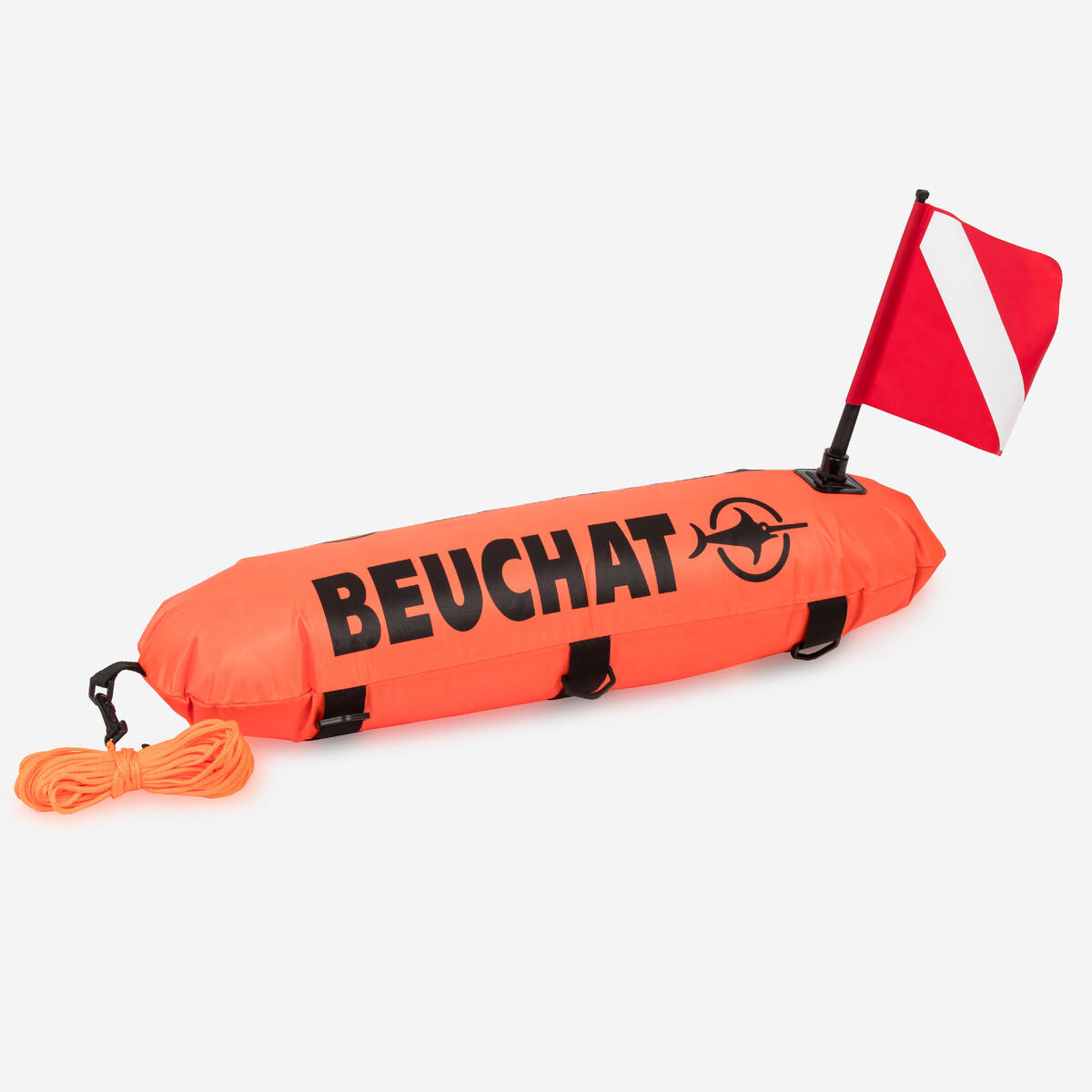 Bouée chasse sous-marine apnée - Beuchat bouée longue double enveloppe Orange