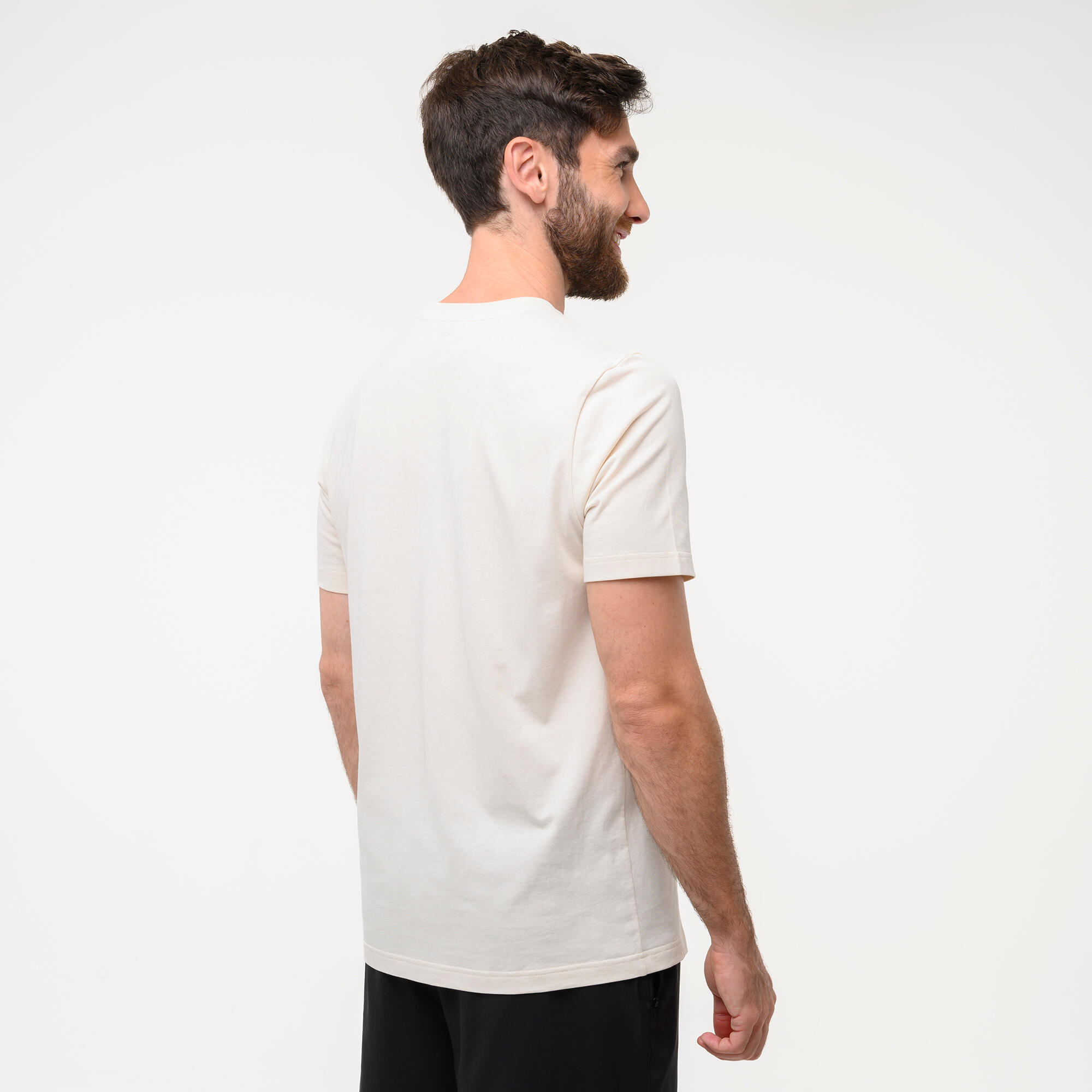 T-shirt Puma uomo palestra regular fit cotone beige 3/4