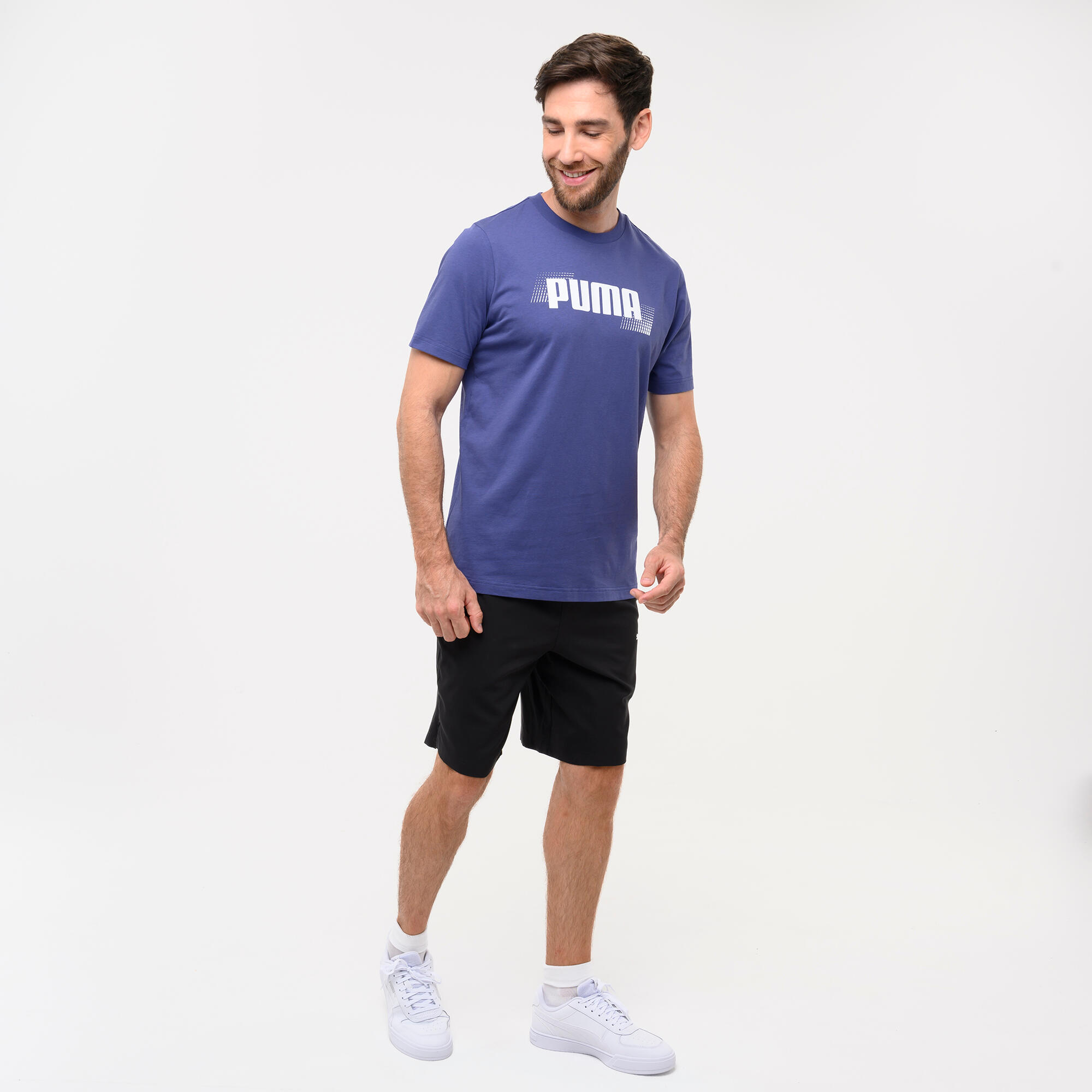 Heren-T-shirt katoen blauw 4/4