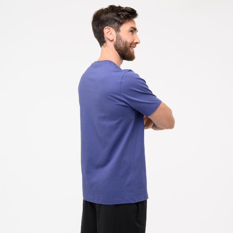 T-shirt en coton à manches courtes homme, bleu
