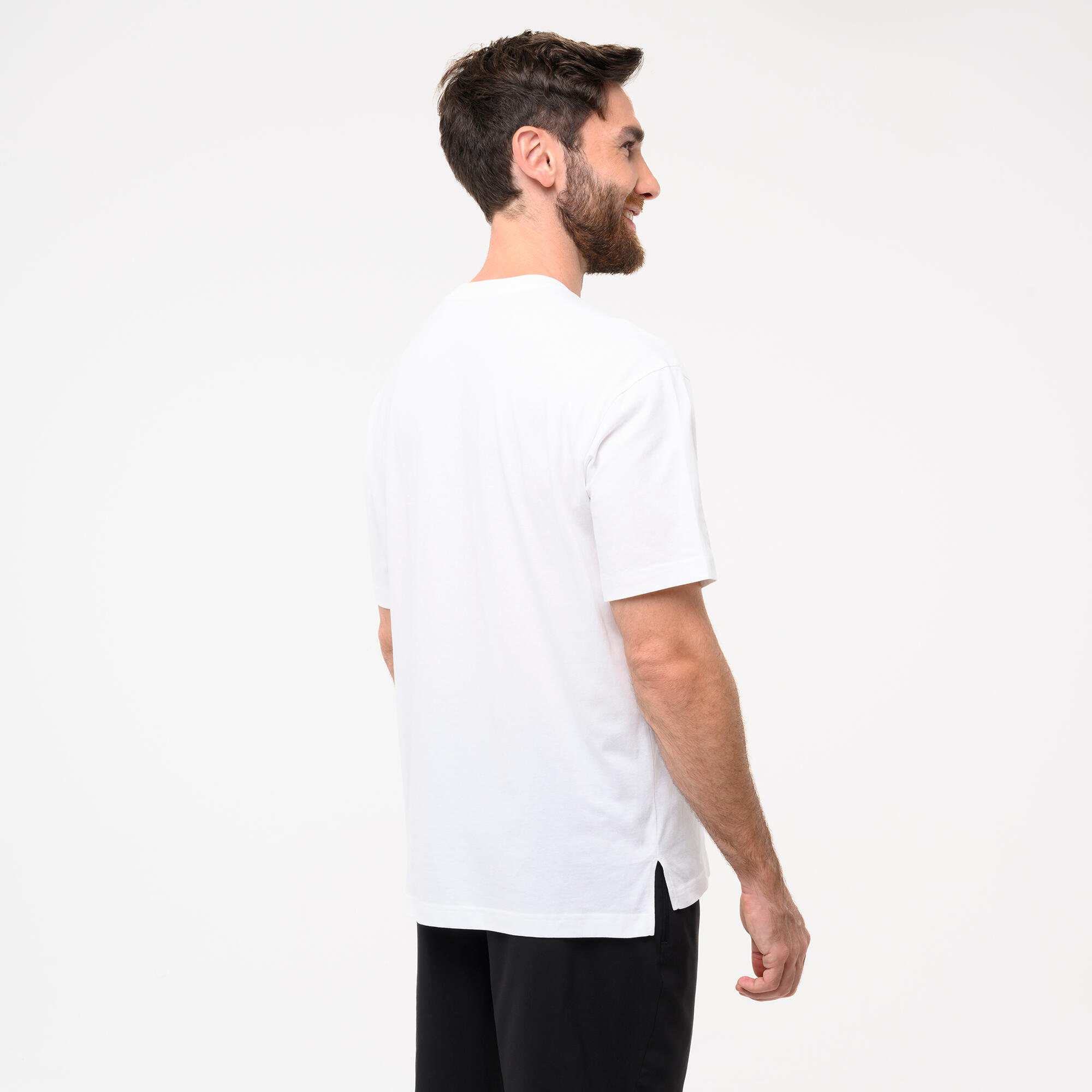 T-shirt en coton à manches courtes homme, blanc 3/6
