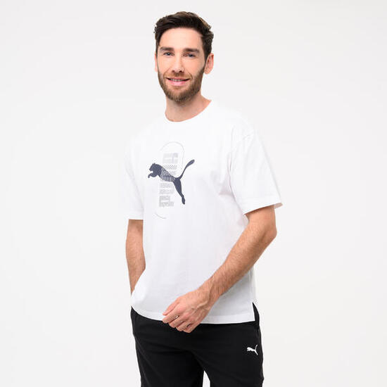 T-shirt Puma uomo palestra regular fit cotone marrone